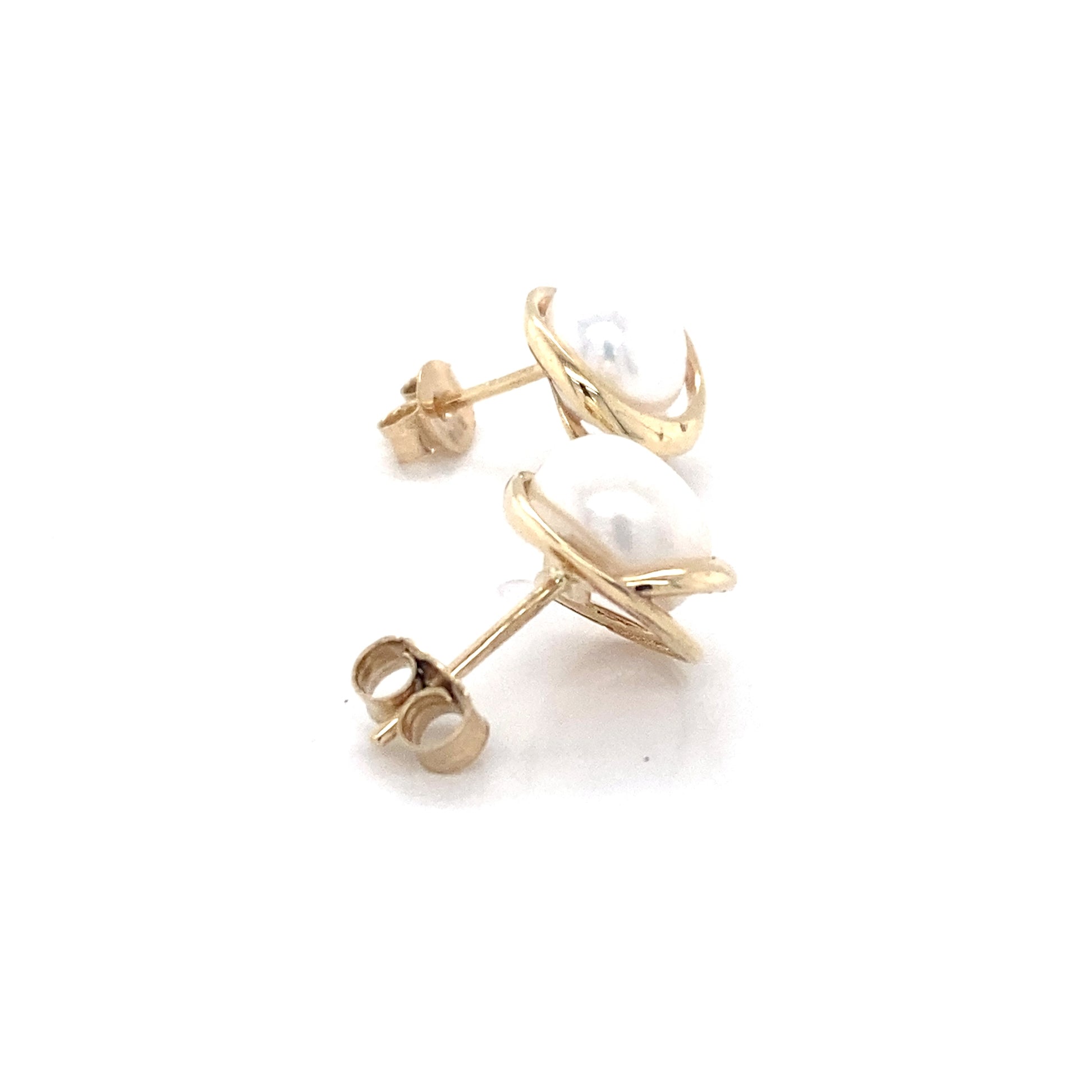 Yellow Gold Pearl Stud Earrings Gardiner Brothers