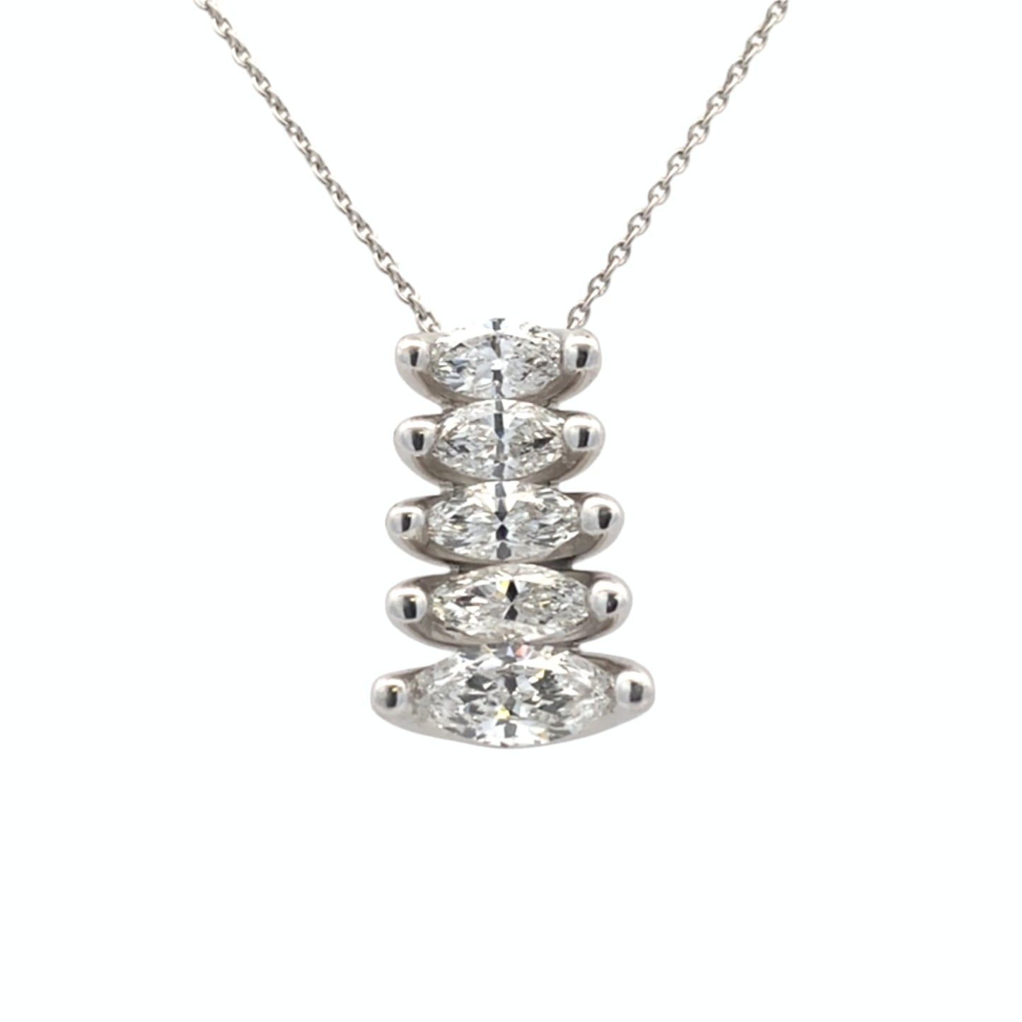 Marquise Shaped Diamond Fancy Style Pendant - 1.24cts Gardiner Brothers