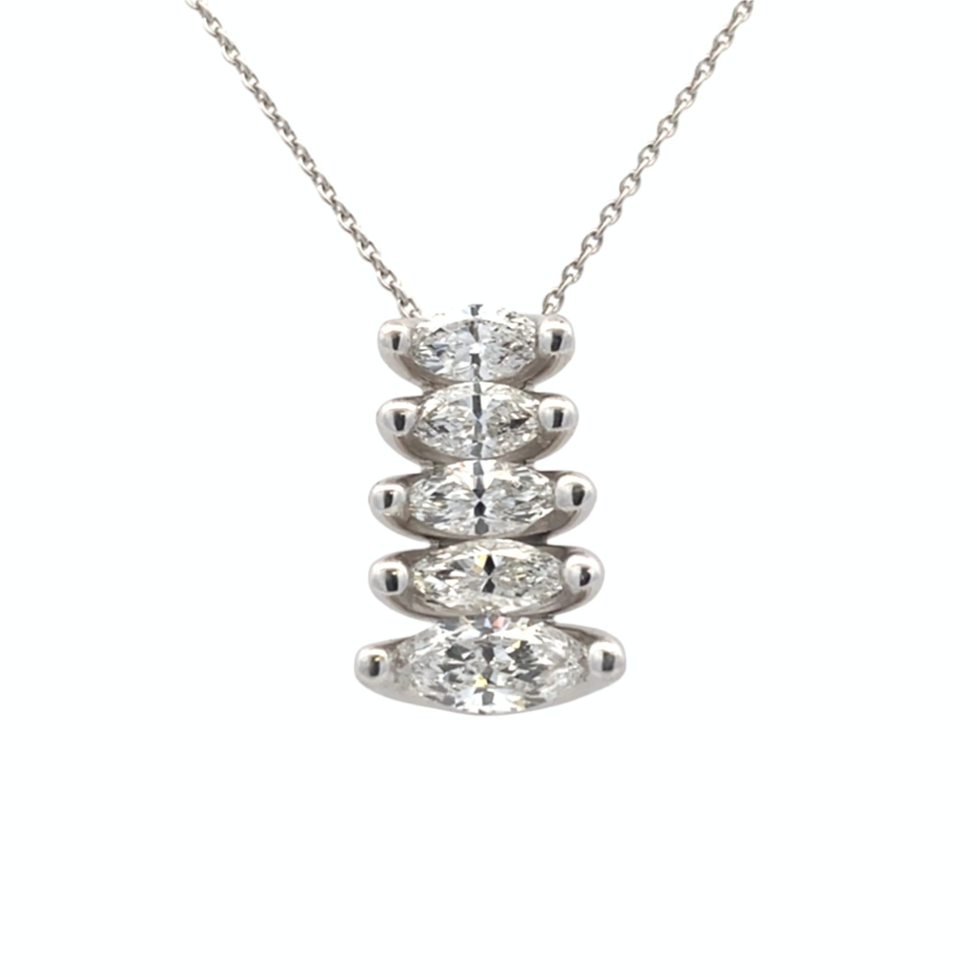 Marquise Shaped Diamond Fancy Style Pendant - 1.24cts Gardiner Brothers