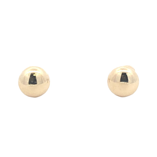 Yellow gold 7mm button earring Gardiner Brothers