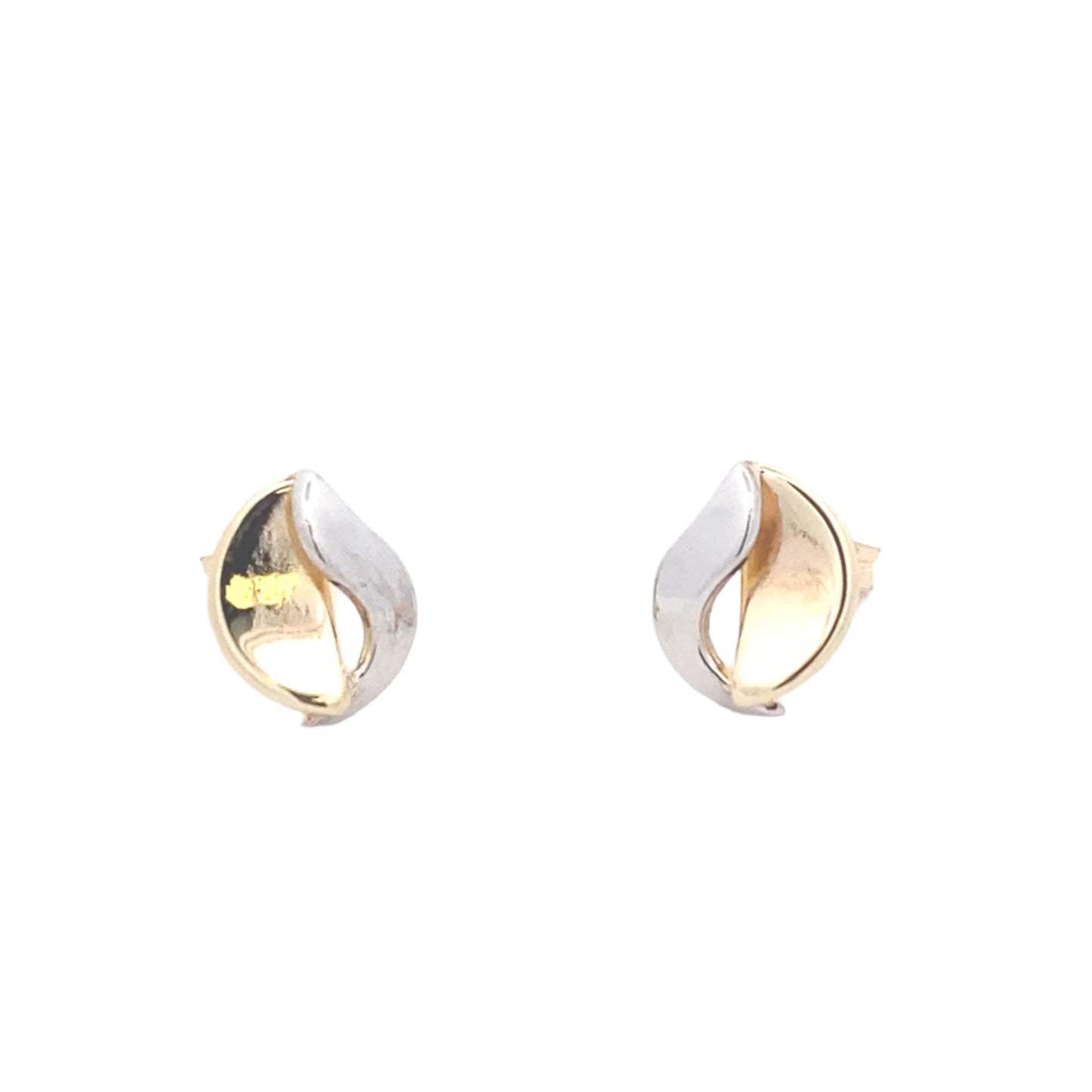 Yellow and white gold split blade earrings Gardiner Brothers