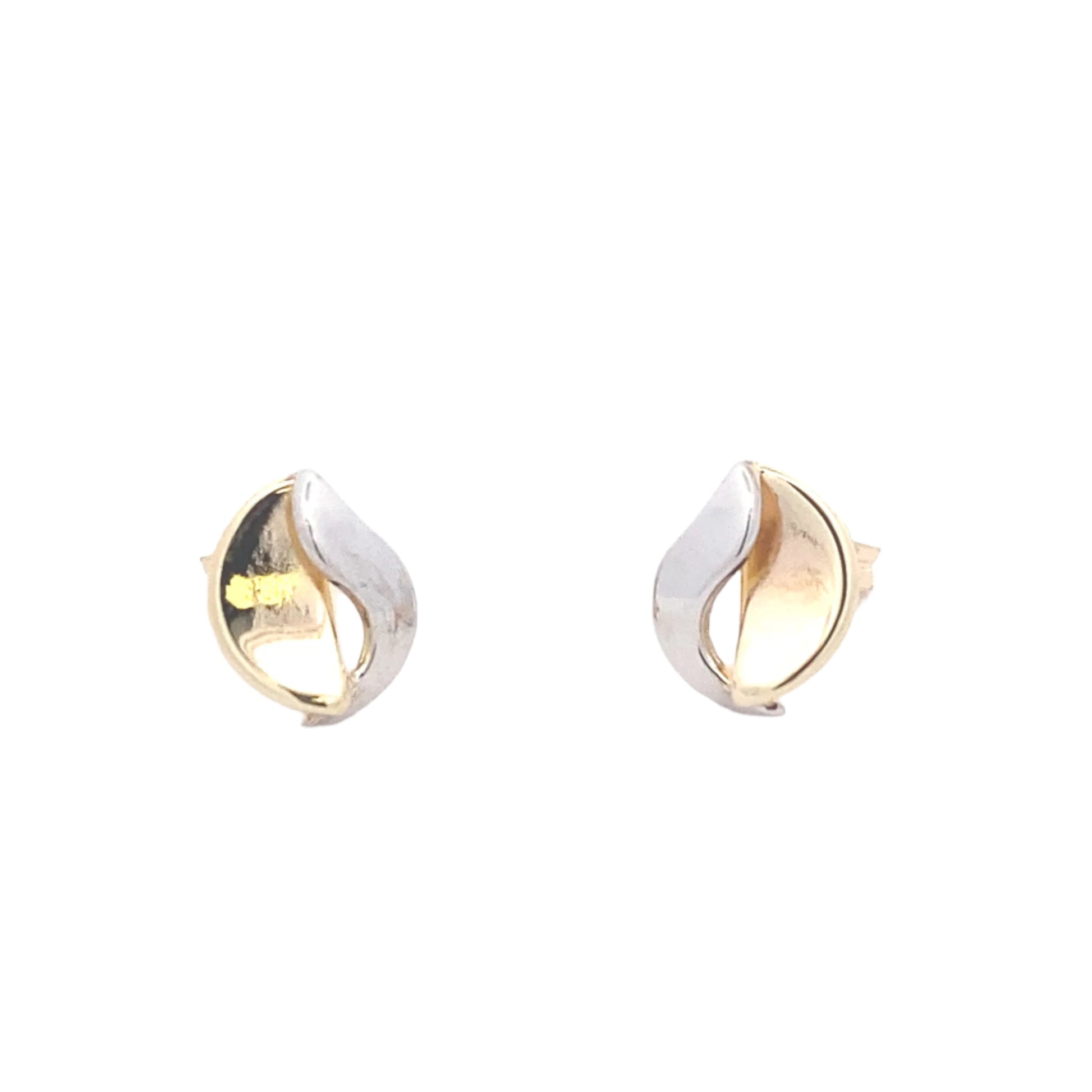 Yellow and white gold split blade earrings Gardiner Brothers