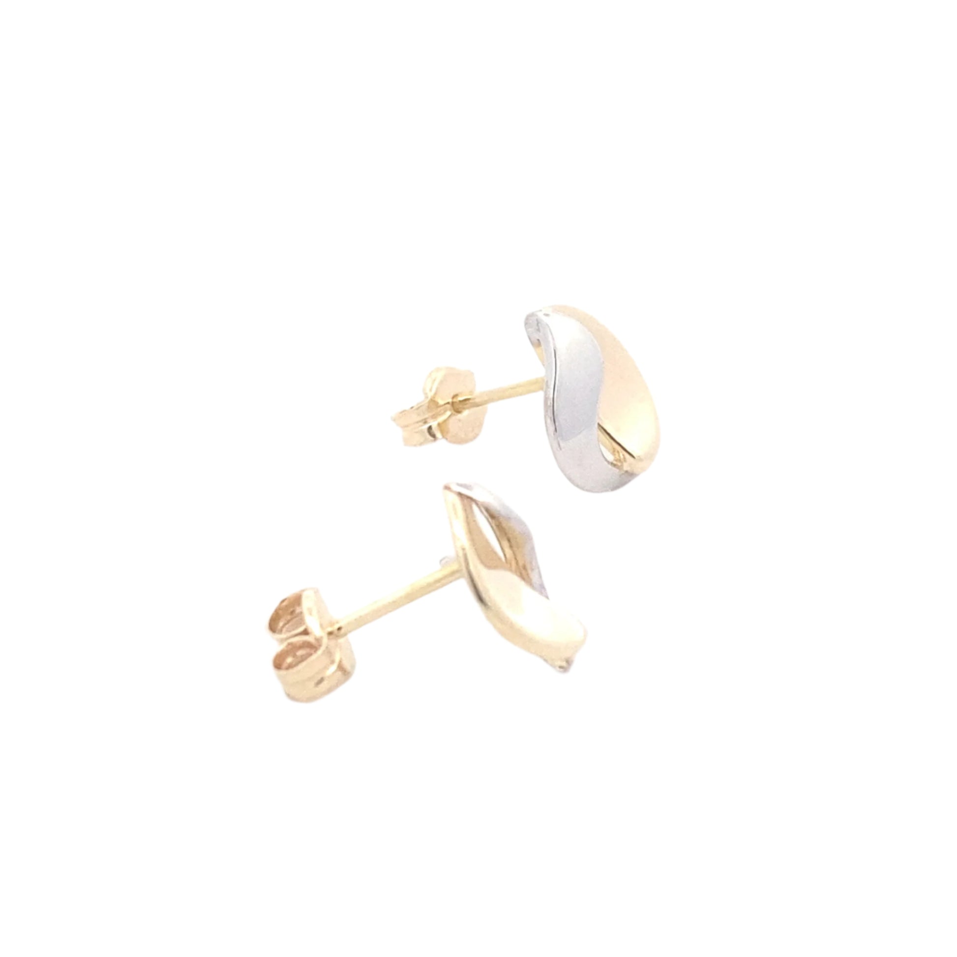 Yellow and white gold split blade earrings Gardiner Brothers