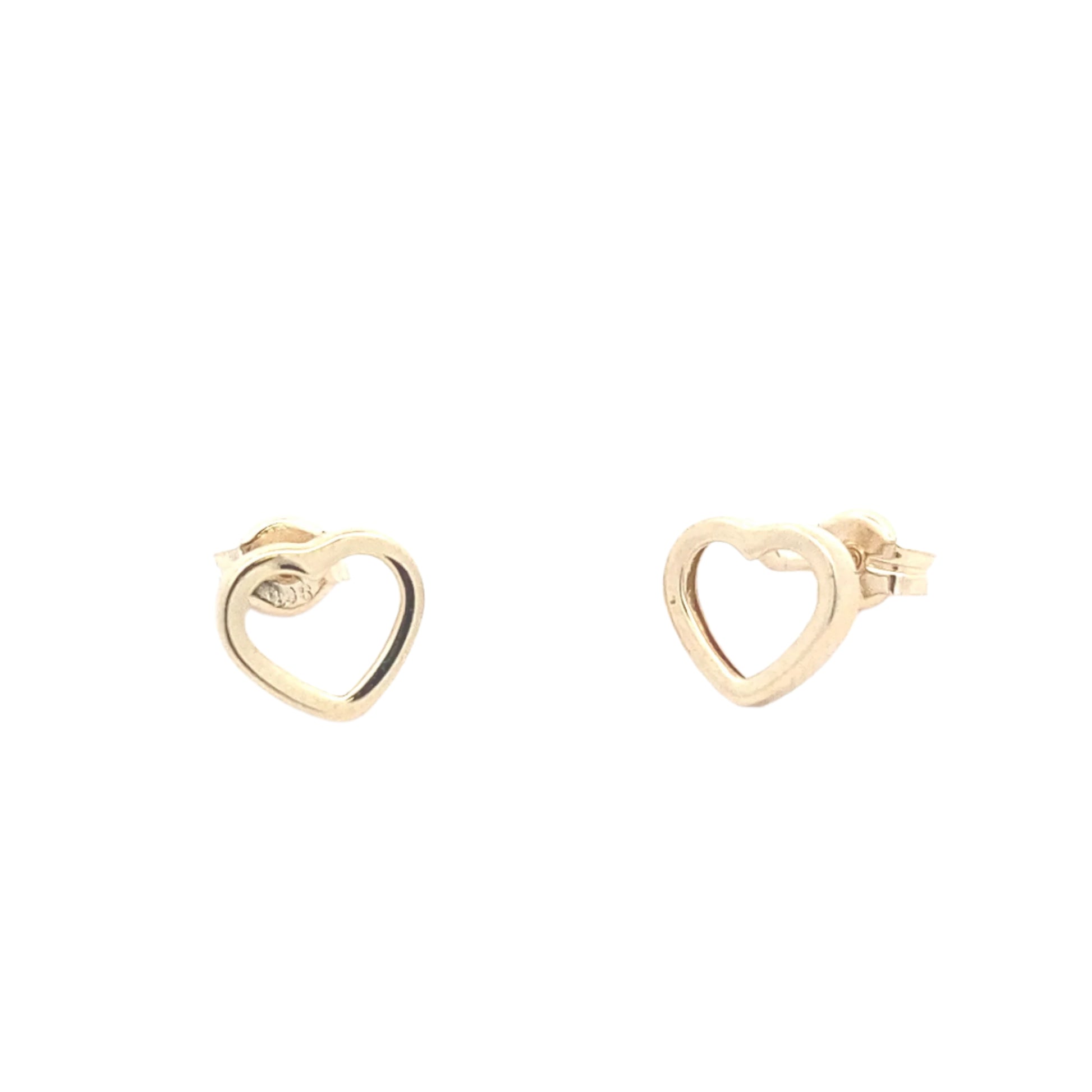 Yellow Gold Open Heart Style Earring Gardiner Brothers