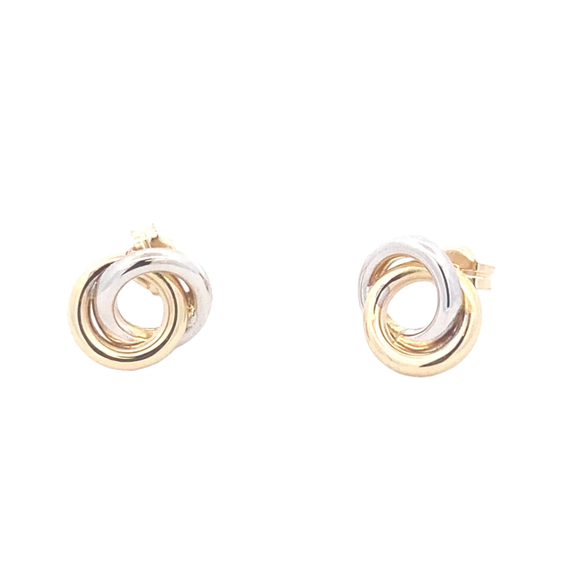 Yellow and white gold interlocking circles earrings Gardiner Brothers