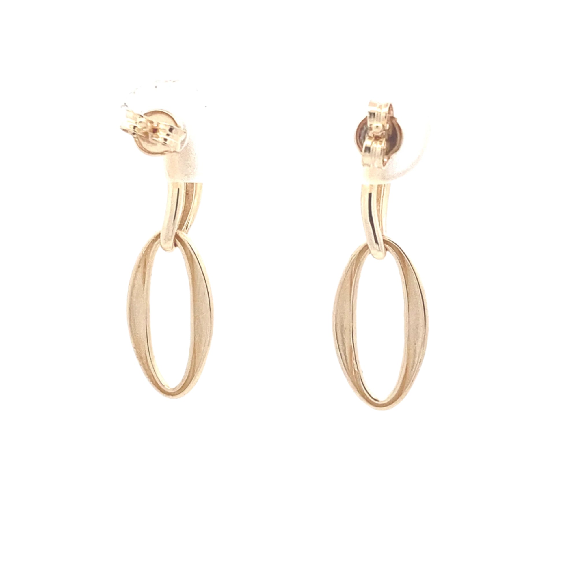 Yellow Gold Oval Shaped drop earring Gardiner Brothers