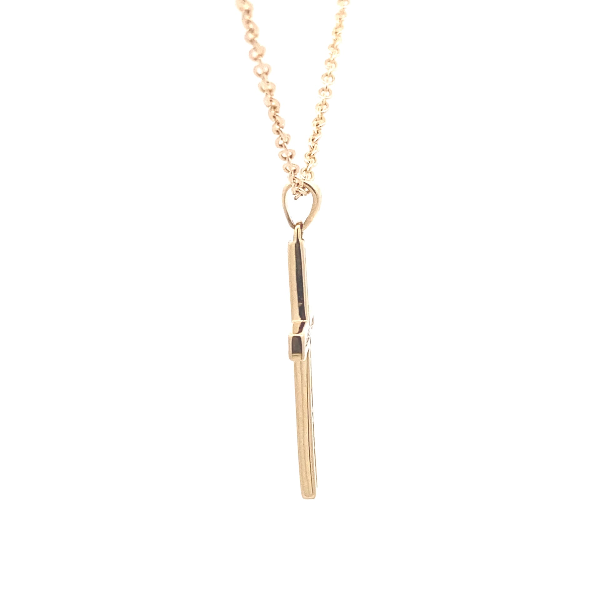 Yellow gold cross pendant set with round brilliant cut diamonds Gardiner Brothers