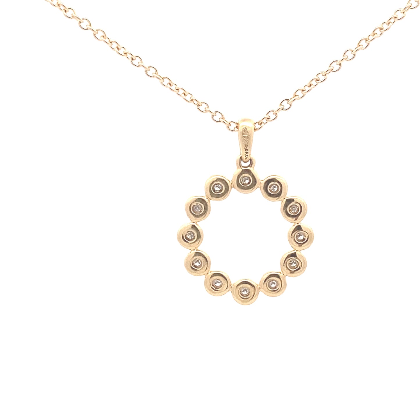 Round Brilliant Cut Diamond Circle style pendant Gardiner Brothers