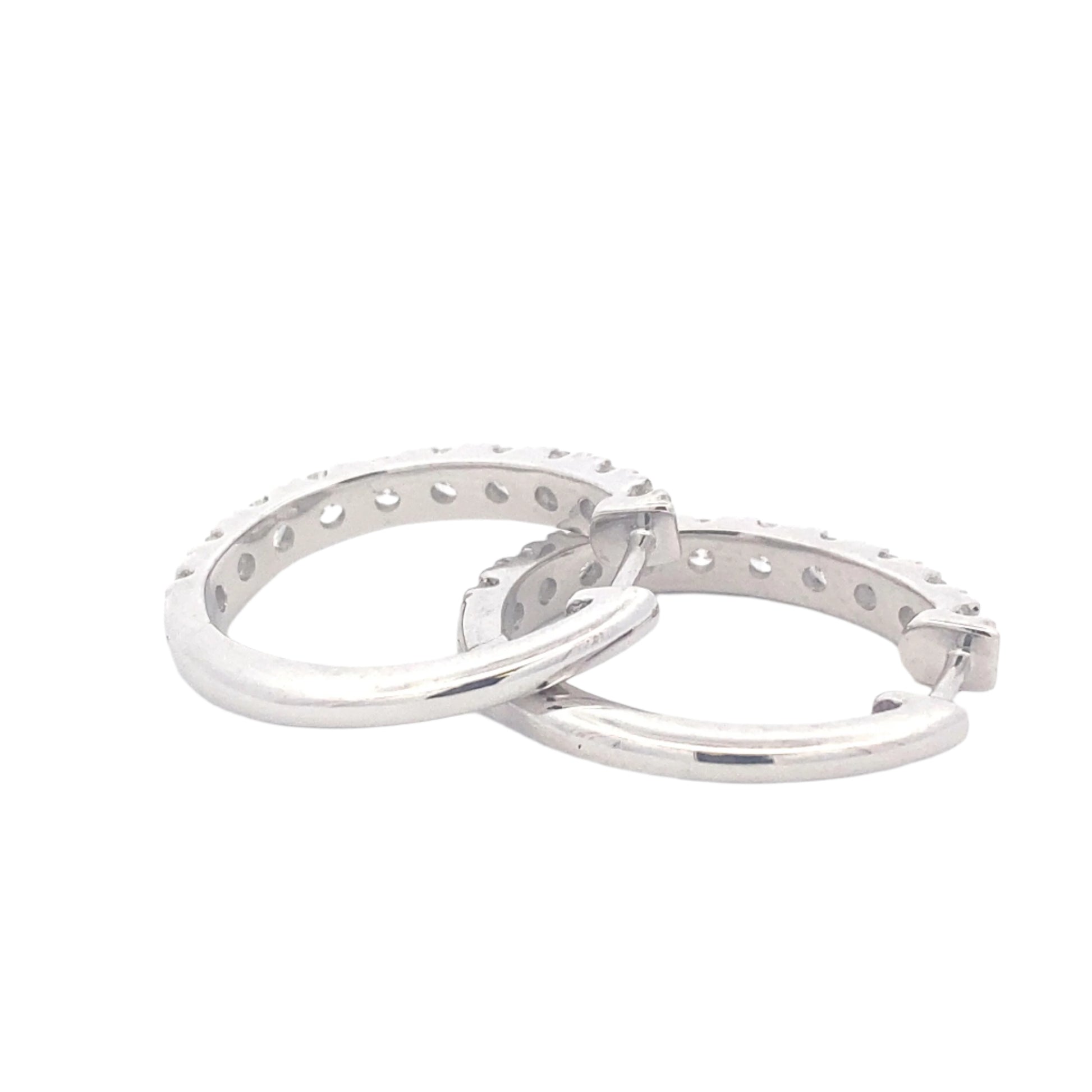 Hoop style earring set with Round brilliant cut diamonds Gardiner Brothers