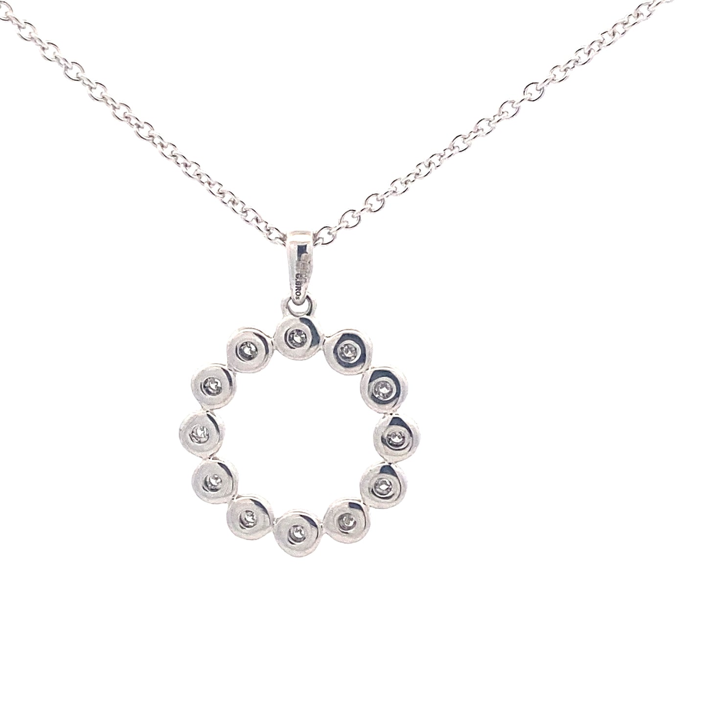 Round Brilliant cut Illusion set diamond circle pendant Gardiner Brothers