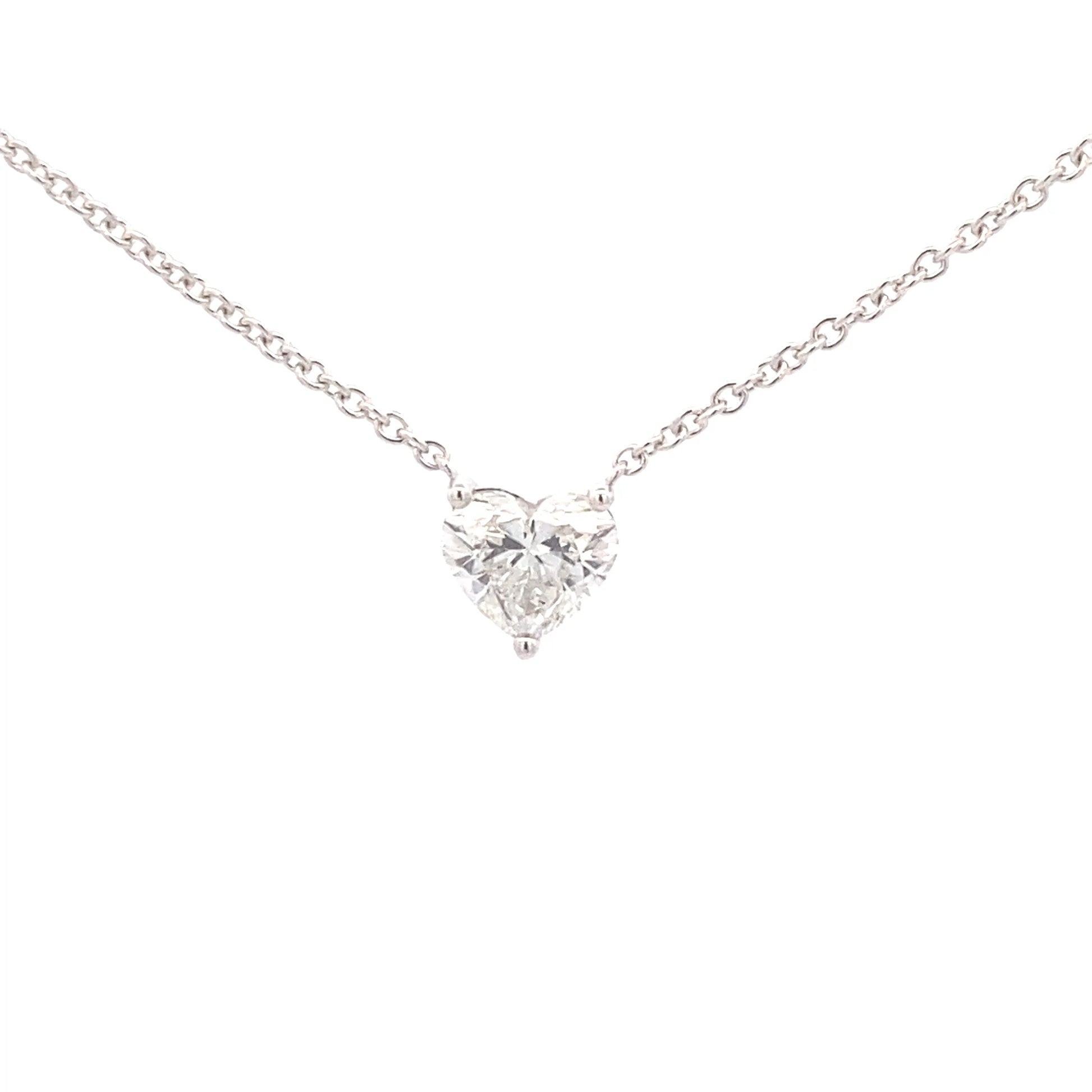 Heart Shaped diamond, floating solitaire pendant - 1.03cts Gardiner Brothers