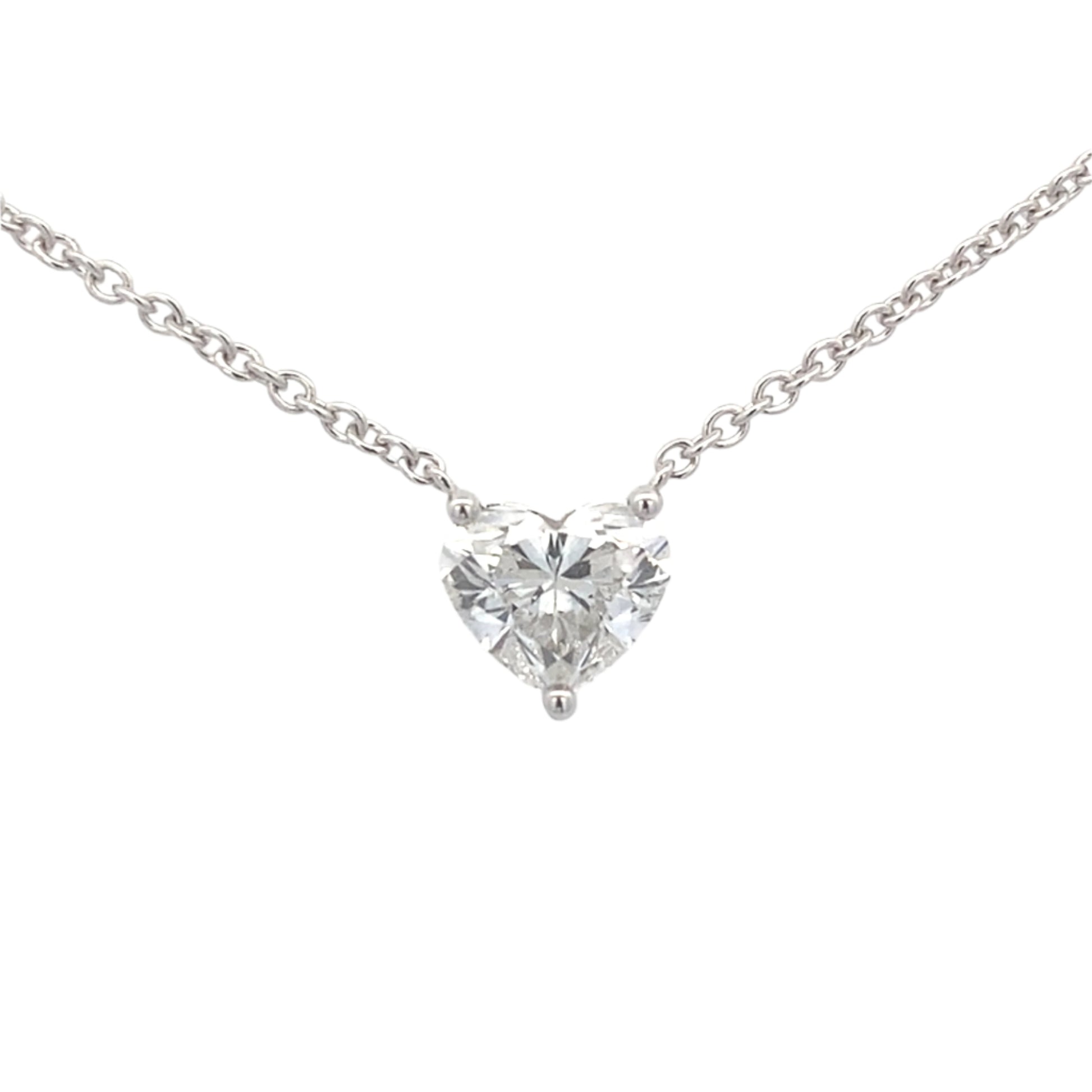 Heart Shaped diamond, floating solitaire pendant - 1.03cts Gardiner Brothers