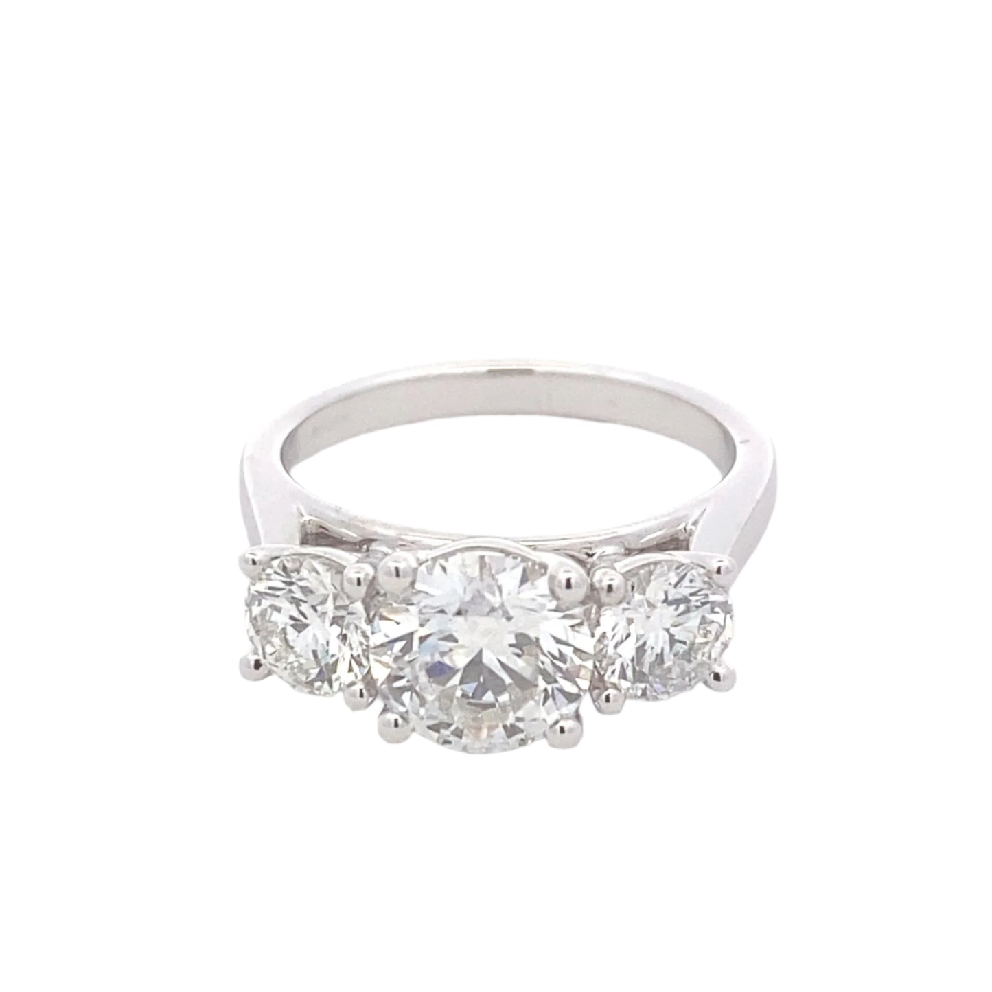 Round brilliant cut diamond 3 stone ring - 2.57cts Gardiner Brothers