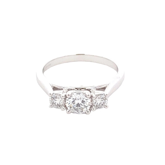 Round brilliant cut diamond 3 stone ring - 1.07cts Gardiner Brothers
