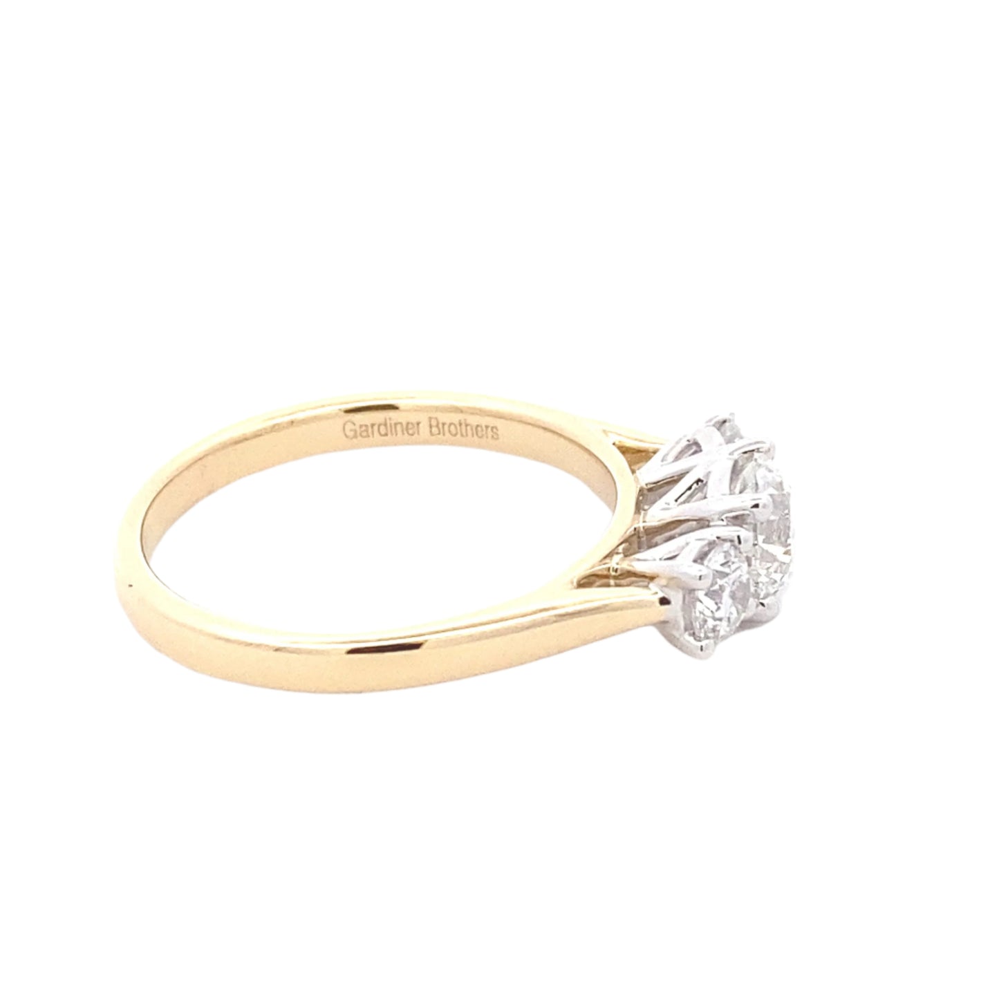 Round Brilliant Cut Diamond 3 Stone Ring - 1.10cts Gardiner Brothers