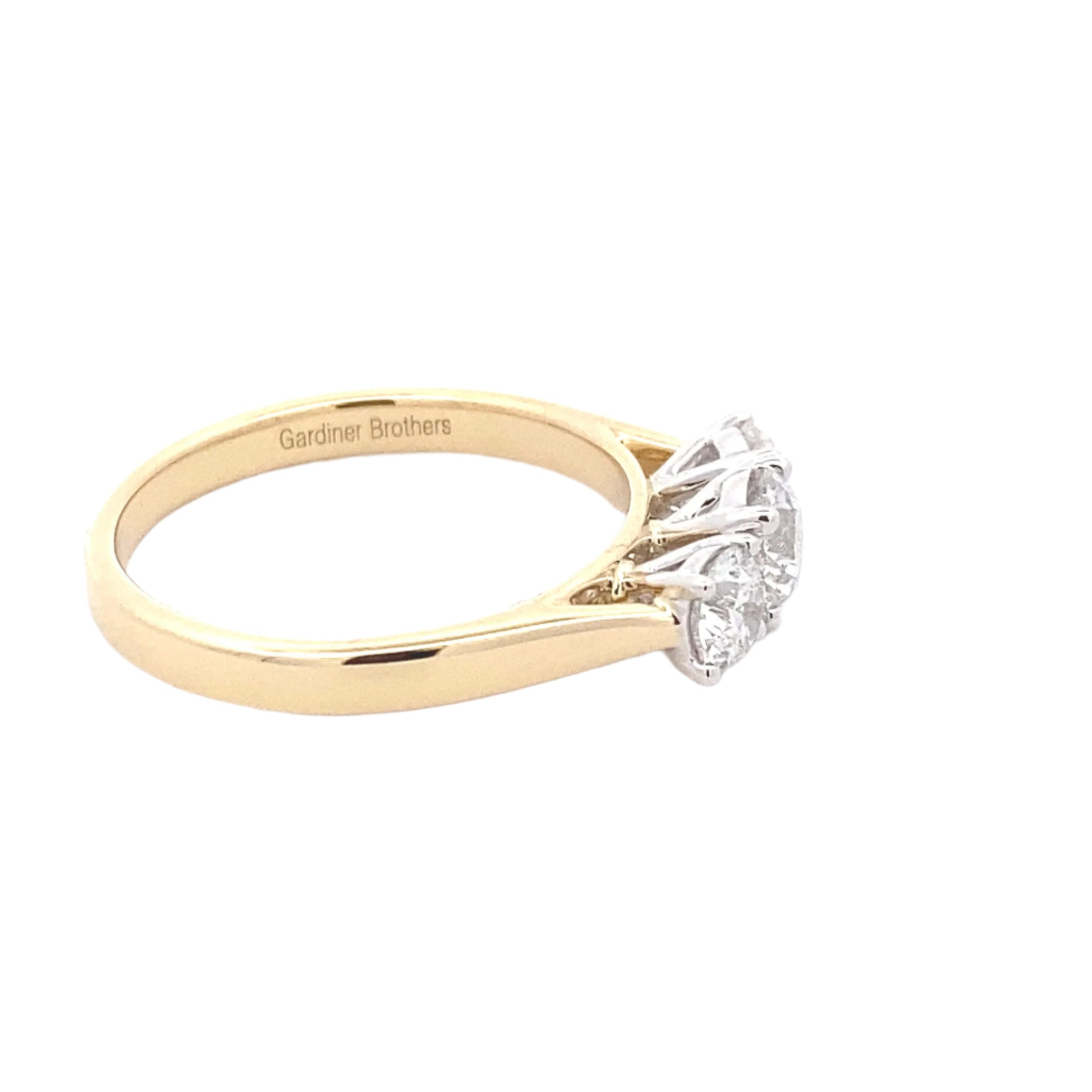 Round Brilliant cut diamond 3 stone ring - 1.03cts Gardiner Brothers