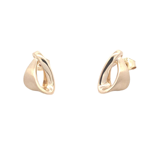 Yellow Gold Ribbon Style Earrings Gardiner Brothers