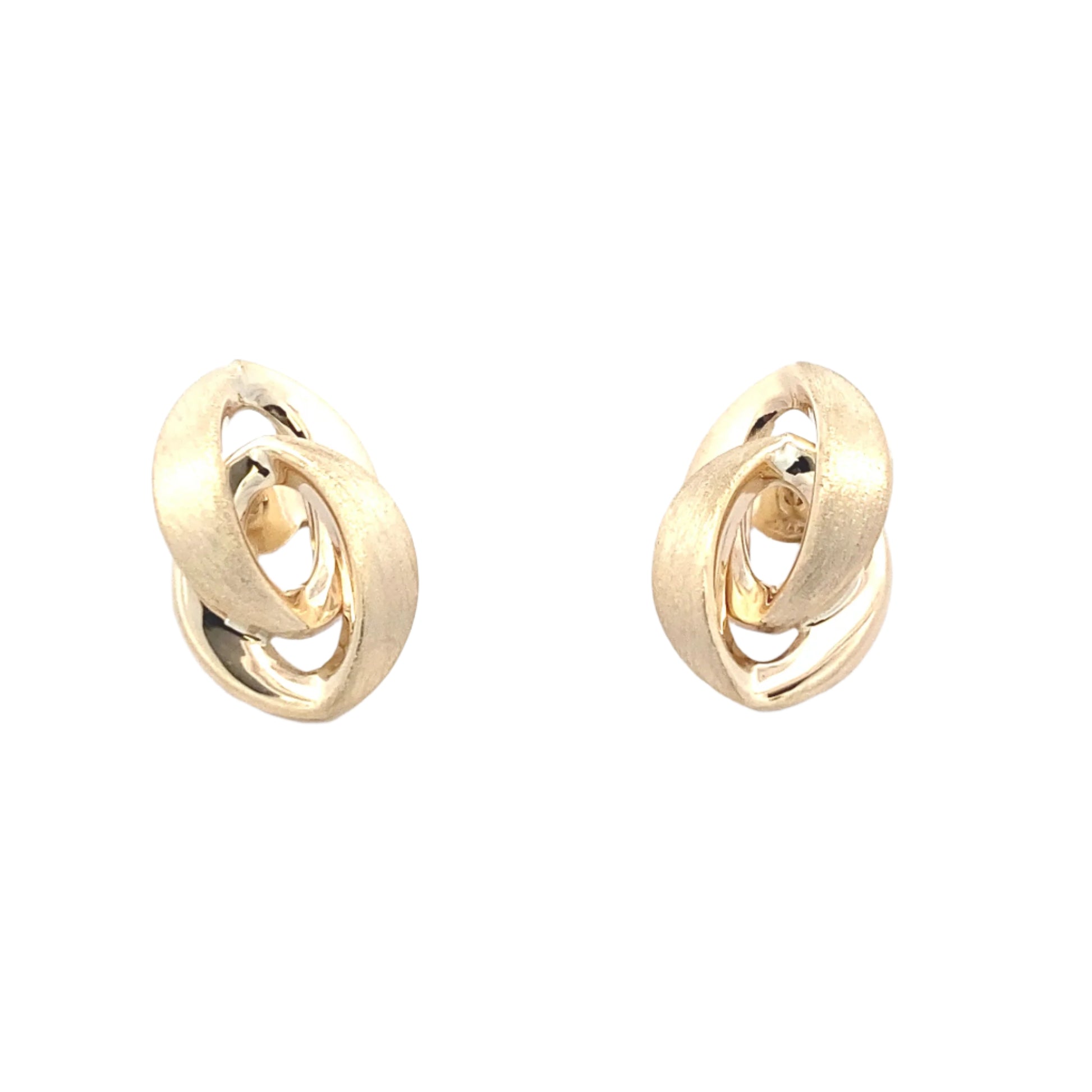 Yellow Gold Link Marquise Shaped Earrings Gardiner Brothers