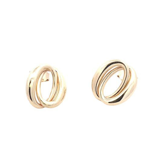 Yellow Gold Linked Oval Shaped Earrings Gardiner Brothers