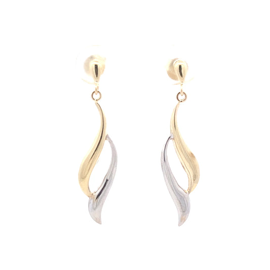 Yellow and White Gold Fancy Drop Earrings Gardiner Brothers