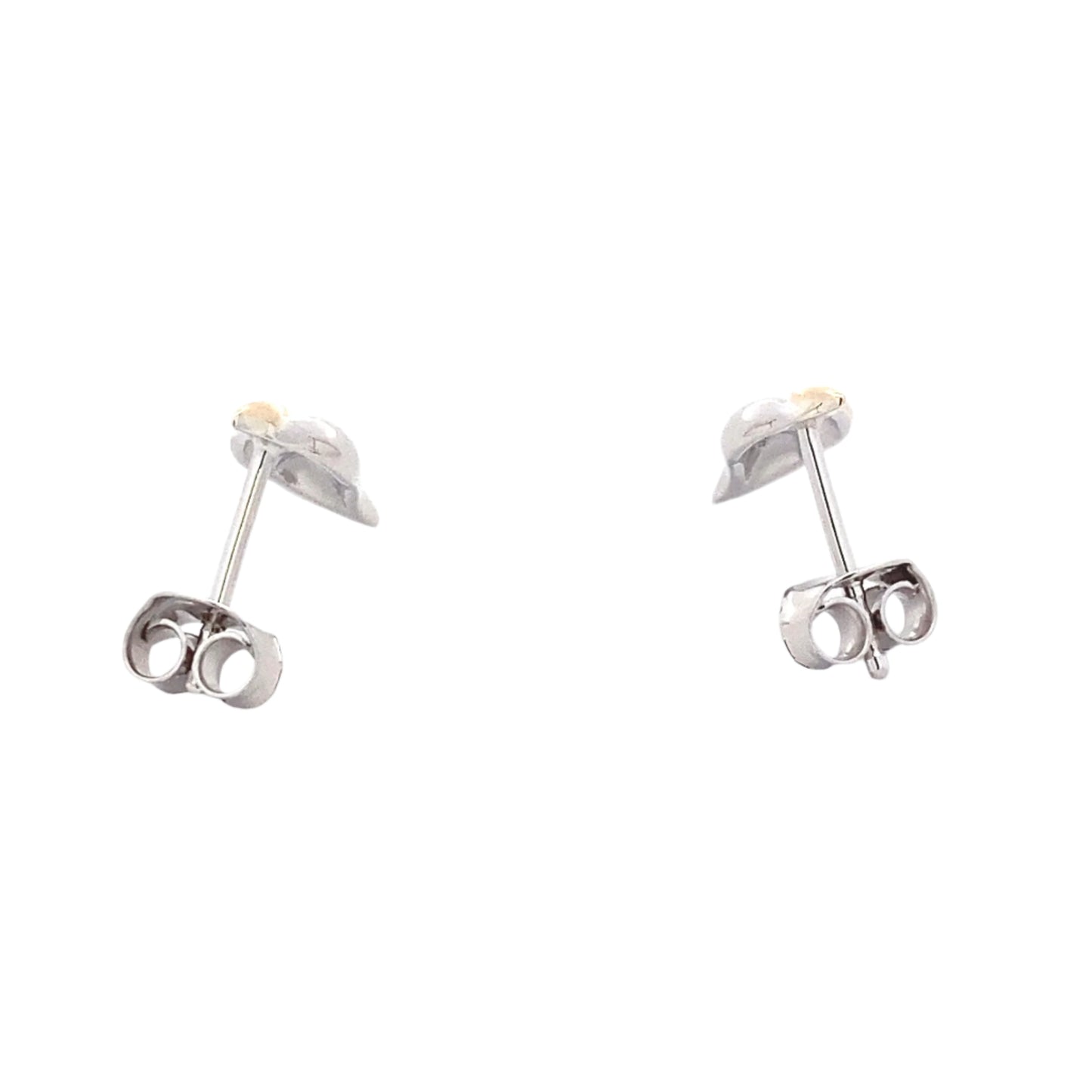 Yellow and White Gold Leaf Shaped Stud Earrings Gardiner Brothers