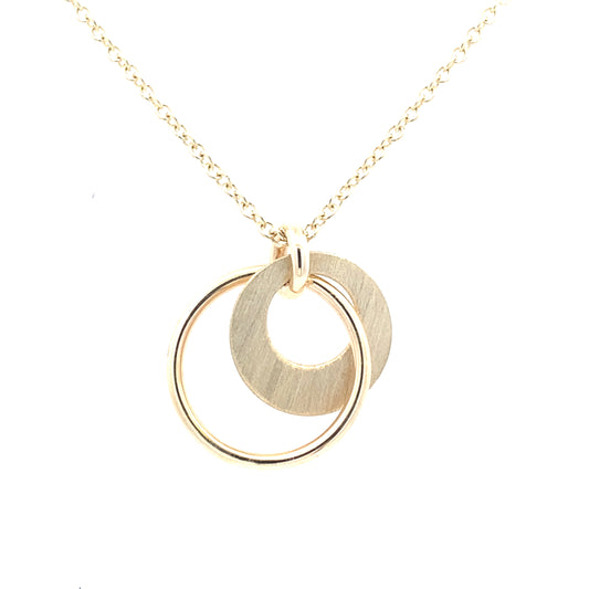 Yellow Gold Double Circle pendant Gardiner Brothers