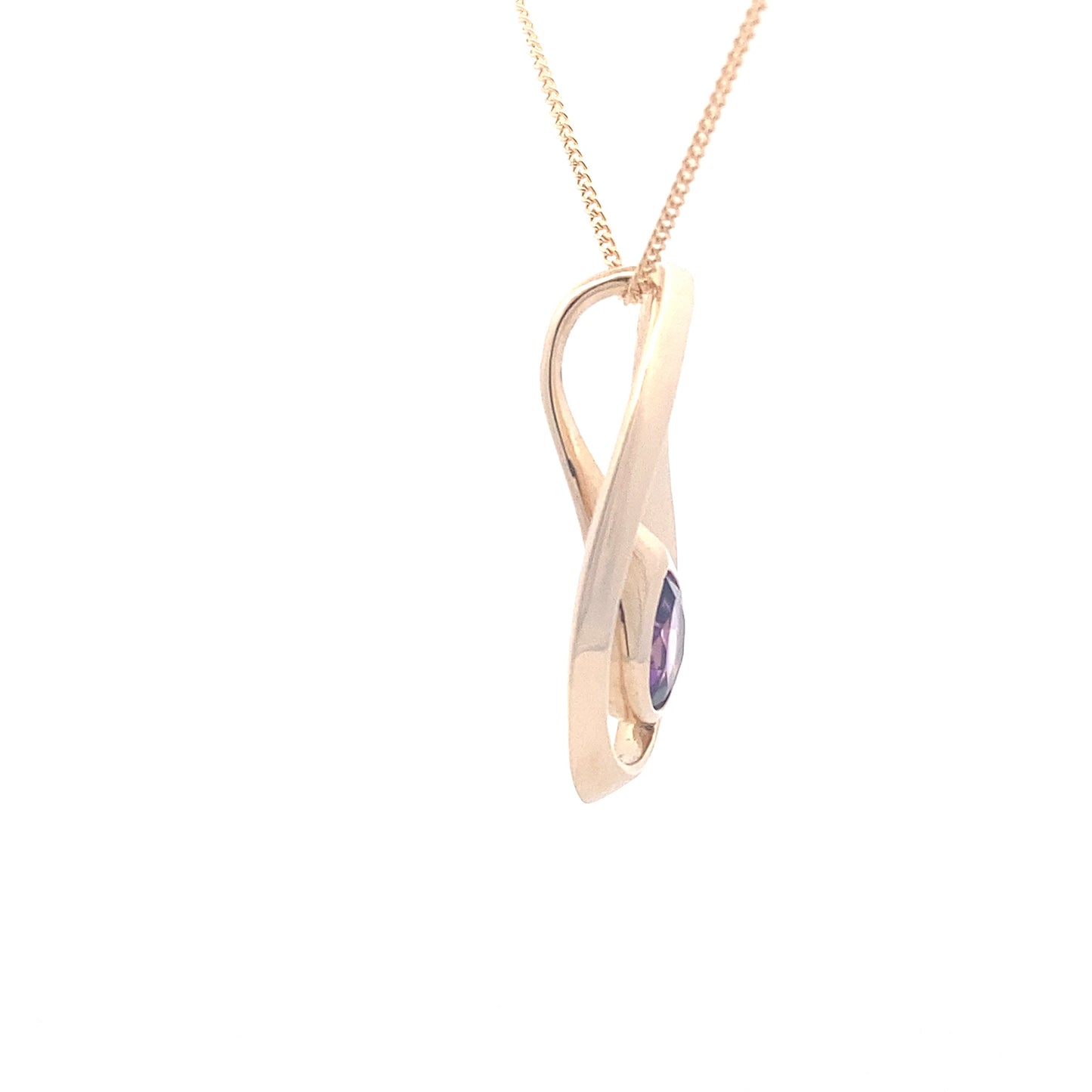 Pear Shaped Amethyst Fancy Style Pendant Gardiner Brothers
