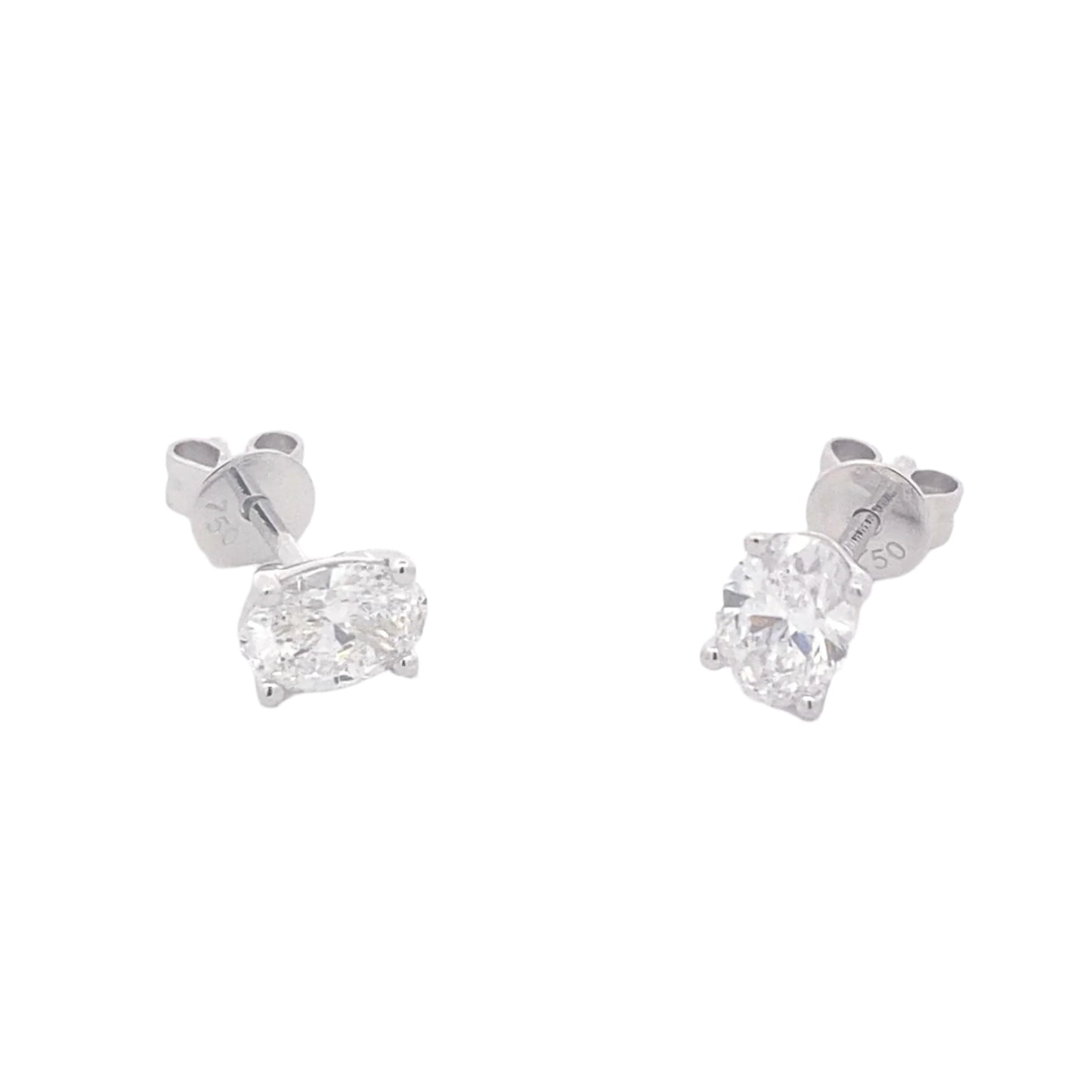 Oval Shaped Diamond Solitaire earrings - 1.02cts Gardiner Brothers