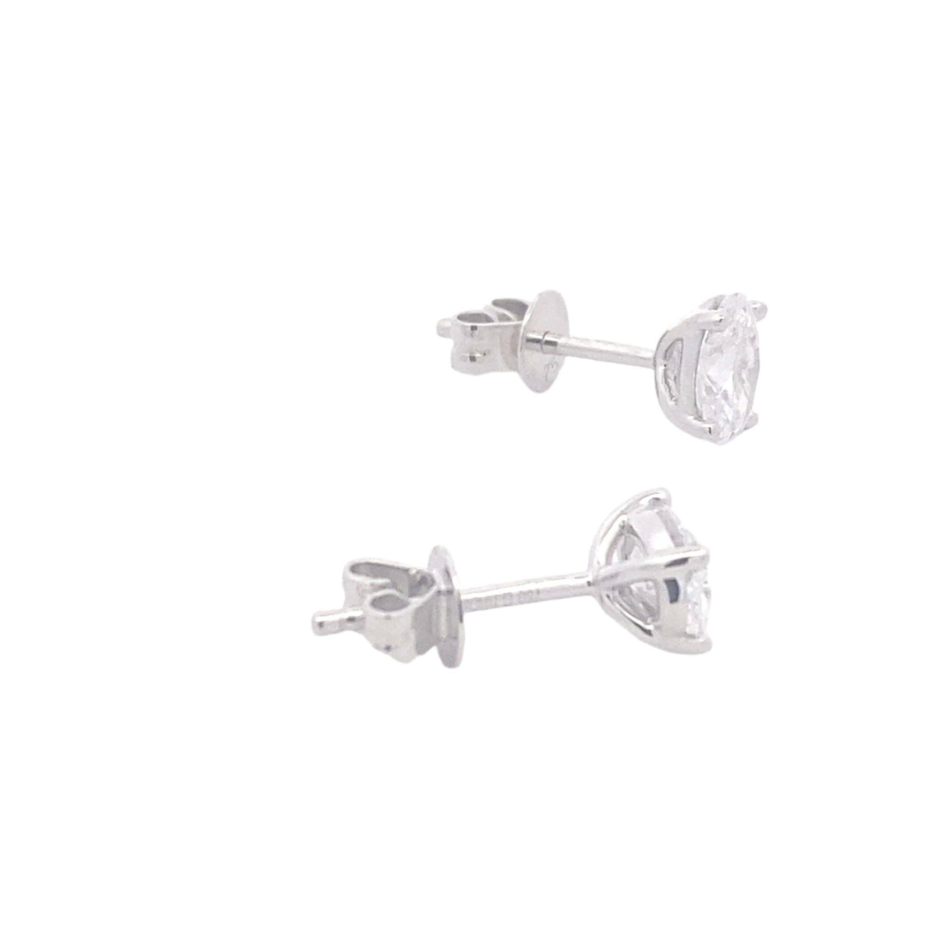 Oval Shaped Diamond Solitaire earrings - 1.02cts Gardiner Brothers