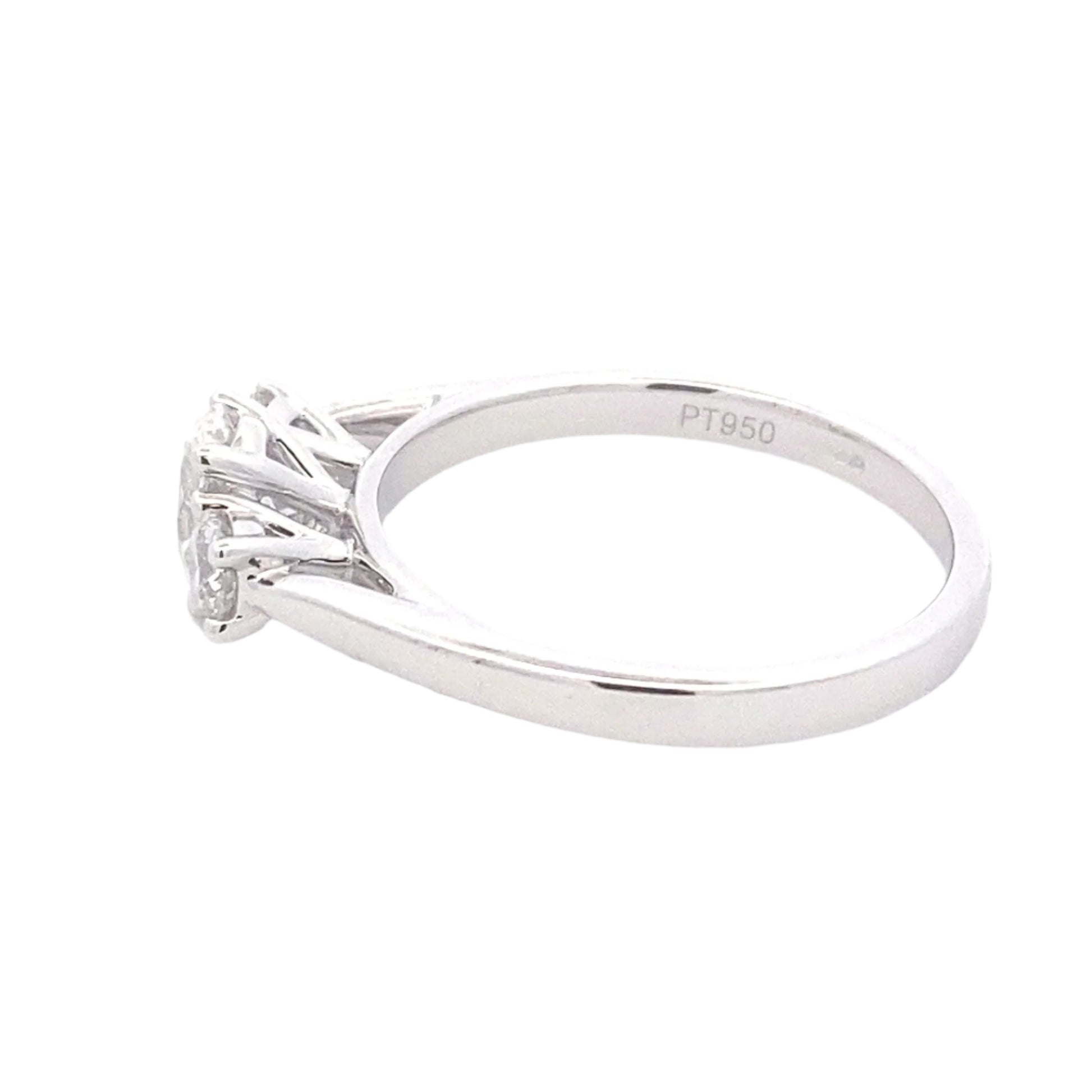 Oval and round brilliant cut diamond 3 stone ring - 0.80cts Gardiner Brothers