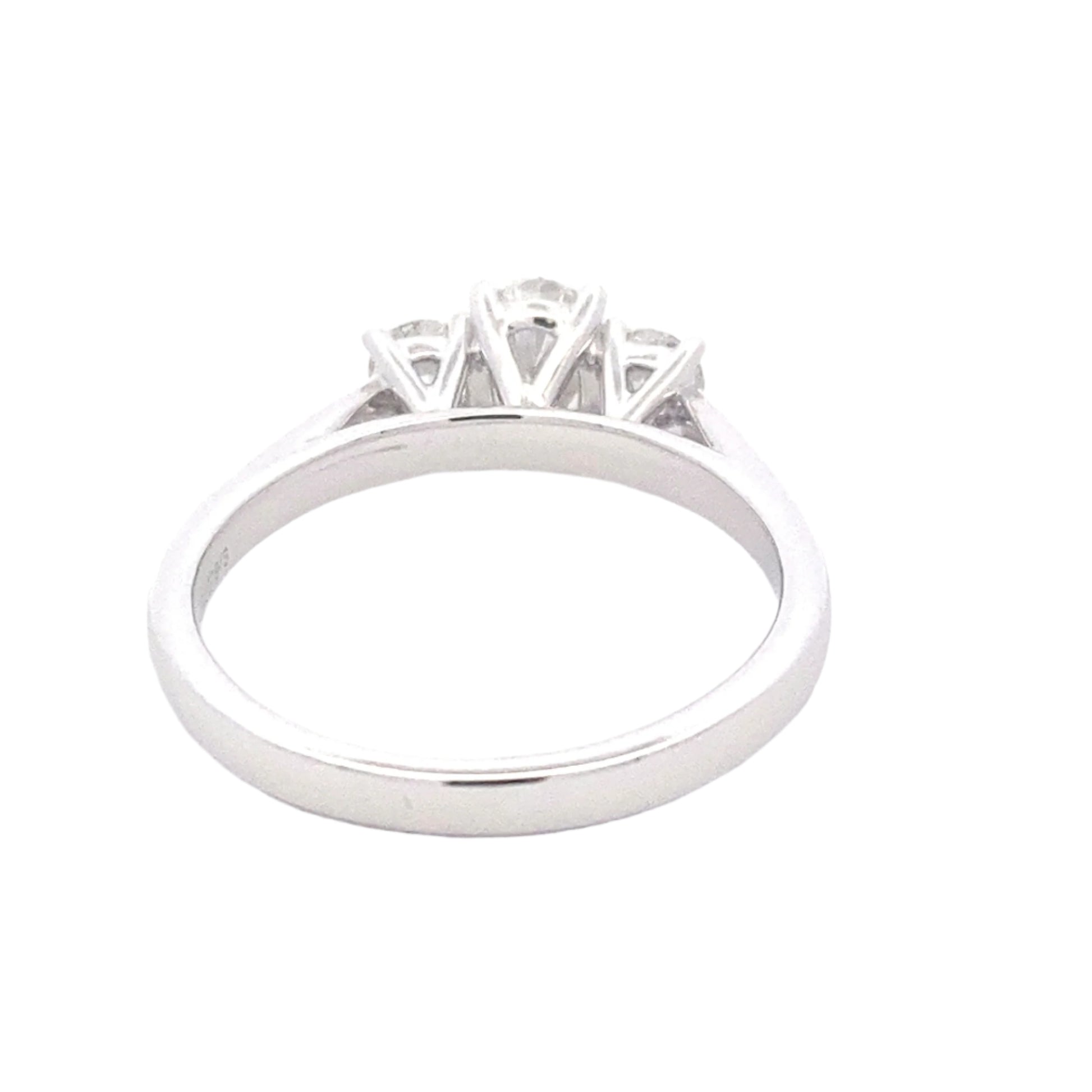 Oval and round brilliant cut diamond 3 stone ring - 0.80cts Gardiner Brothers