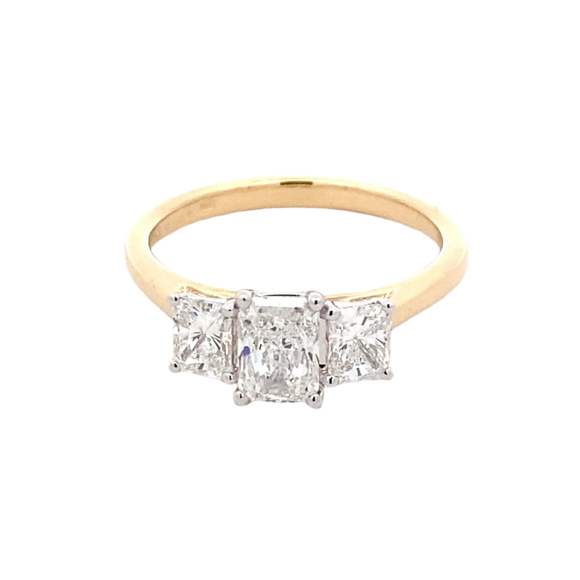 Radiant Cut Diamond 3 Stone Ring - 1.32cts Gardiner Brothers
