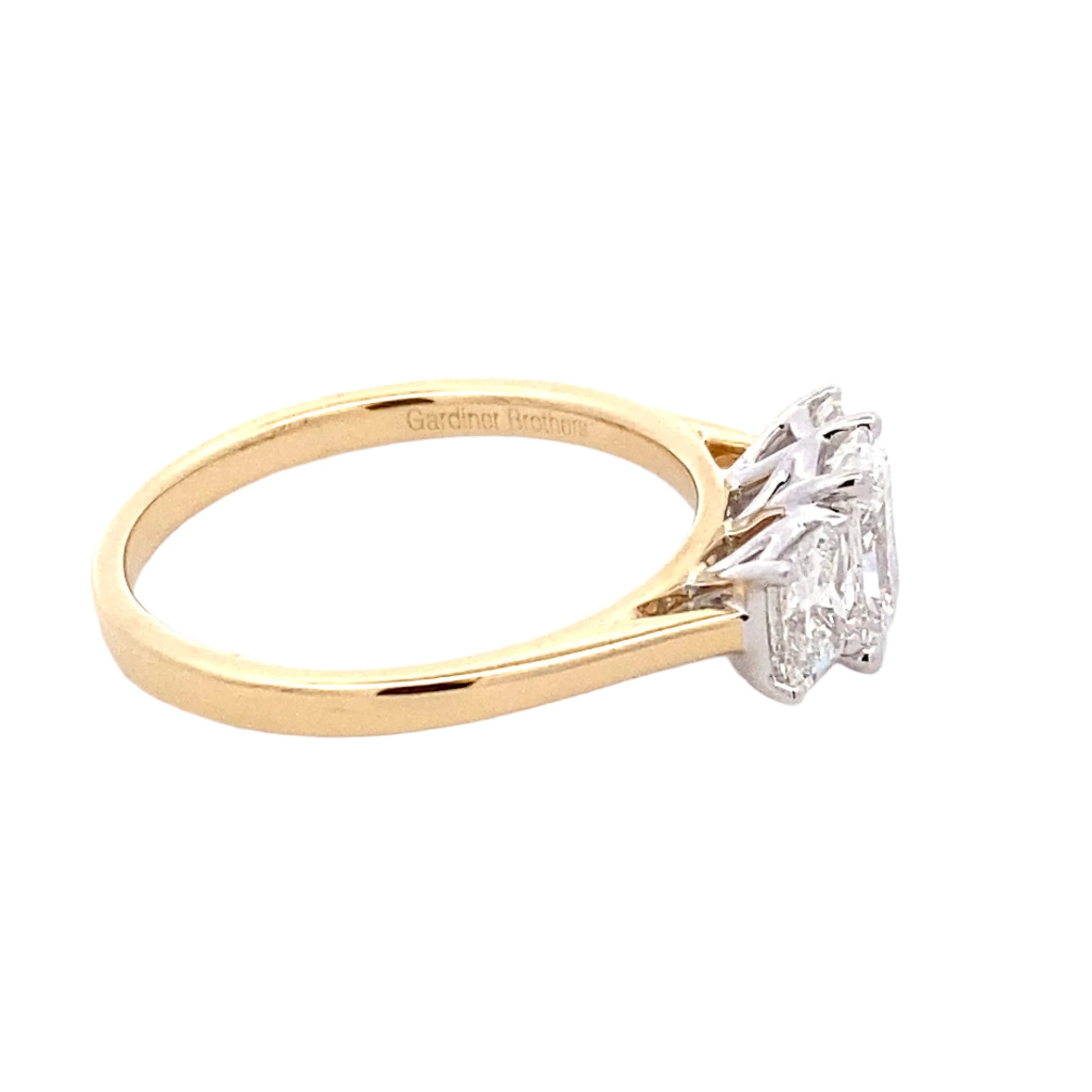 Radiant Cut Diamond 3 Stone Ring - 1.32cts Gardiner Brothers