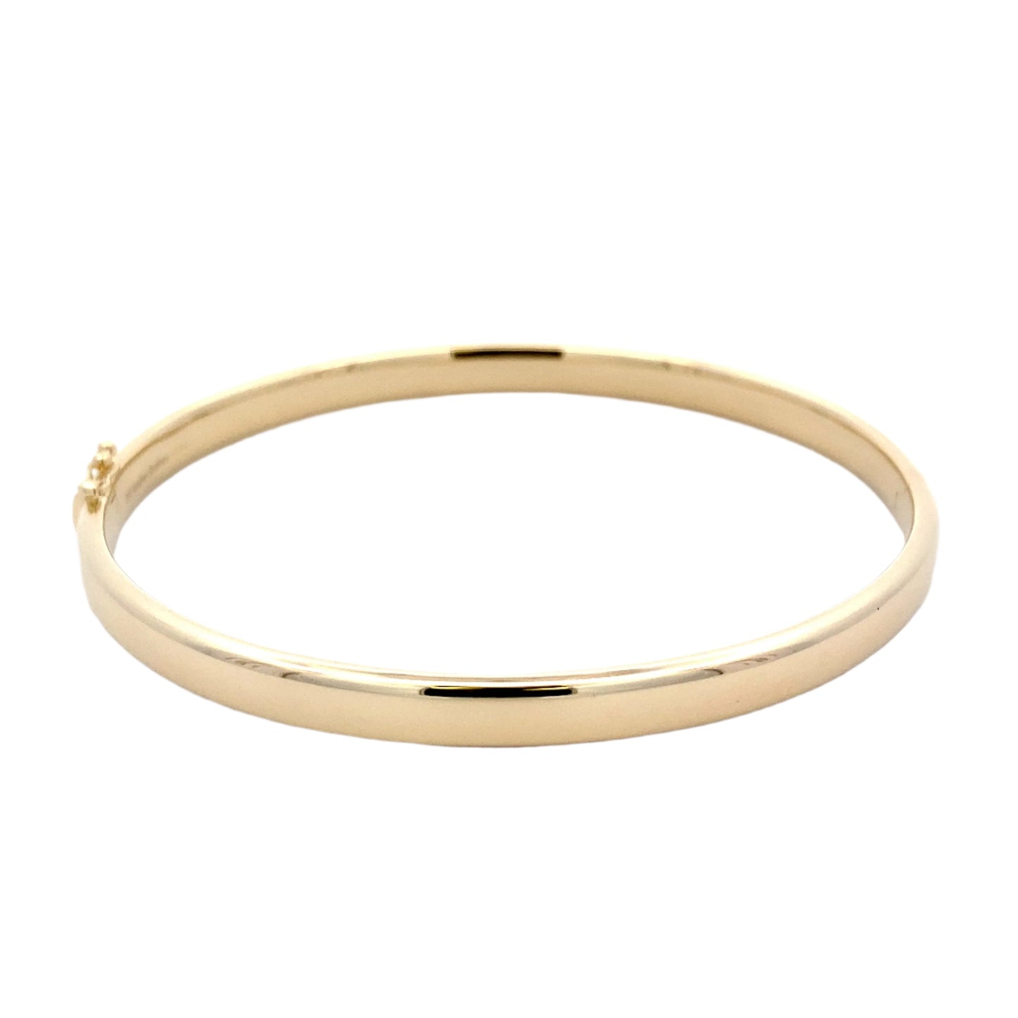 Yellow gold 6mm solid bangle with a court profile Gardiner Brothers