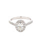 Oval shaped diamond halo cluster style ring - 1.00cts Gardiner Brothers