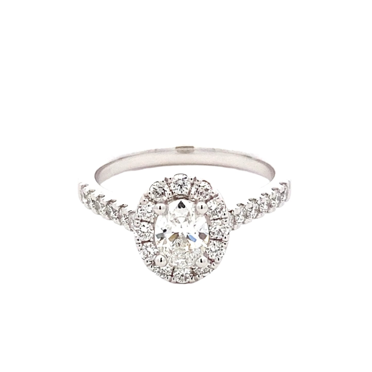 Oval shaped diamond halo cluster style ring - 1.00cts Gardiner Brothers