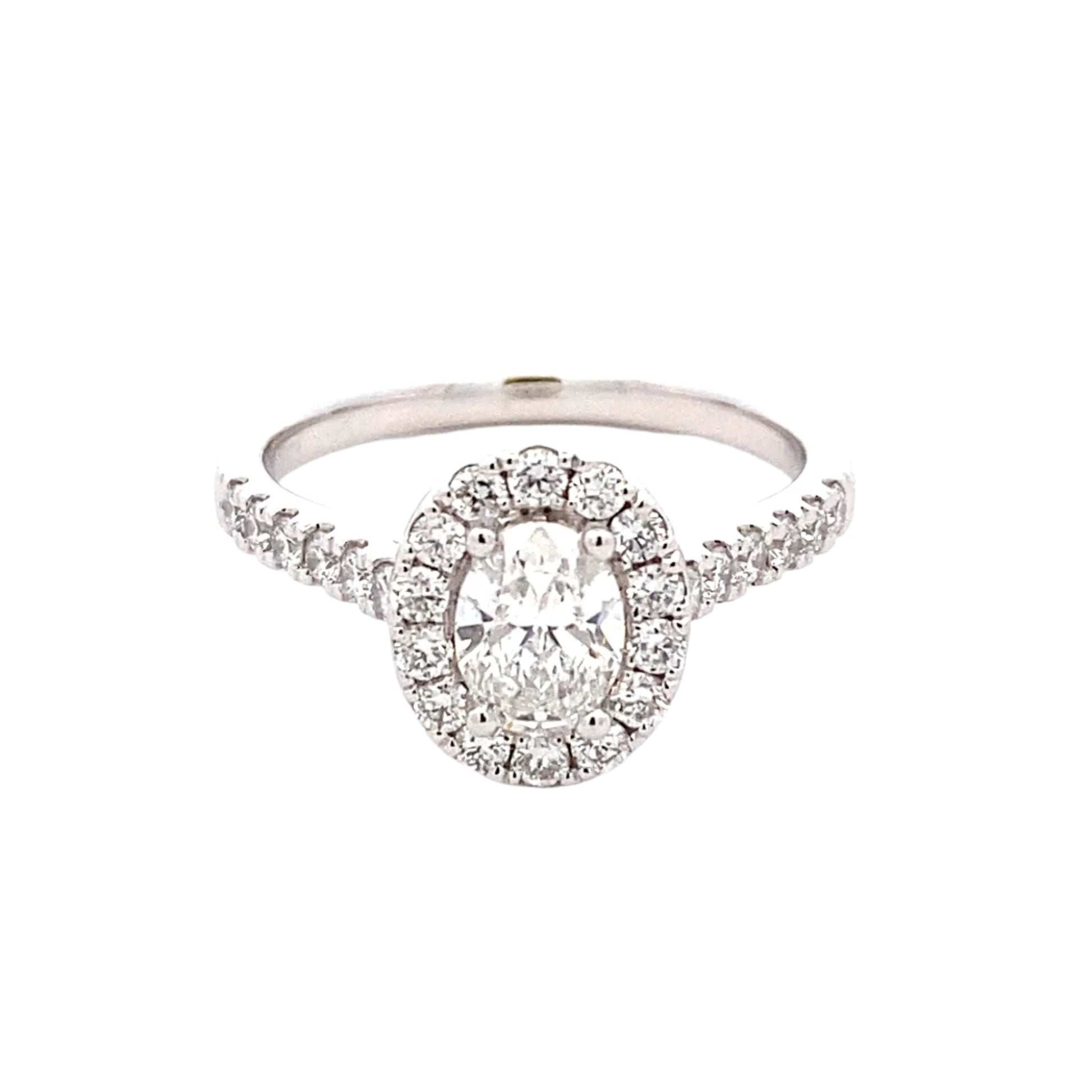 Oval Shaped Diamond Halo Cluster Ring Ring - 1.10cts Gardiner Brothers