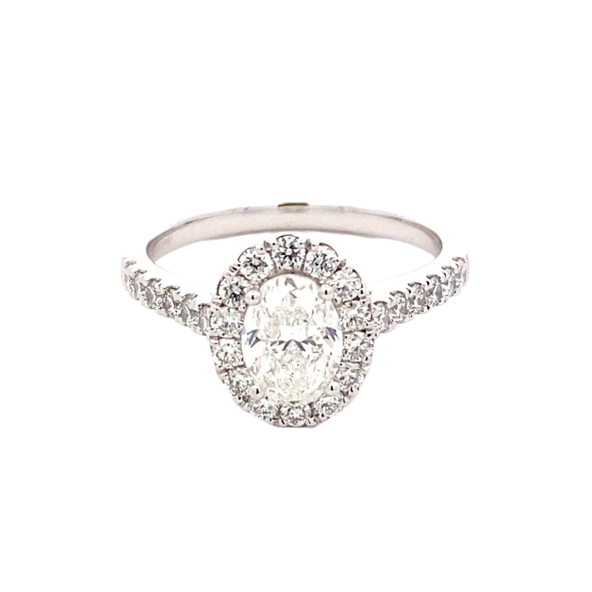 Oval Shaped Diamond Halo Cluster Style Ring - 1.44cts Gardiner Brothers