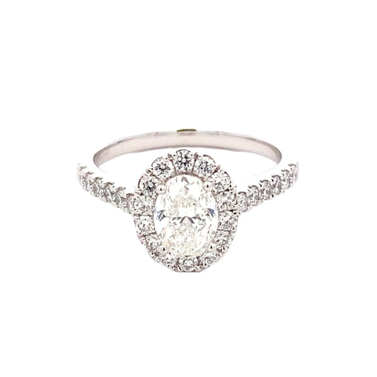 Oval Shaped Diamond Halo Cluster Style Ring - 1.44cts Gardiner Brothers