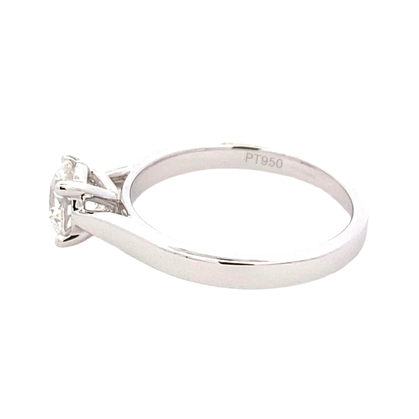 Platinum Round Brilliant cut diamond solitaire ring - 0.91cts Gardiner Brothers