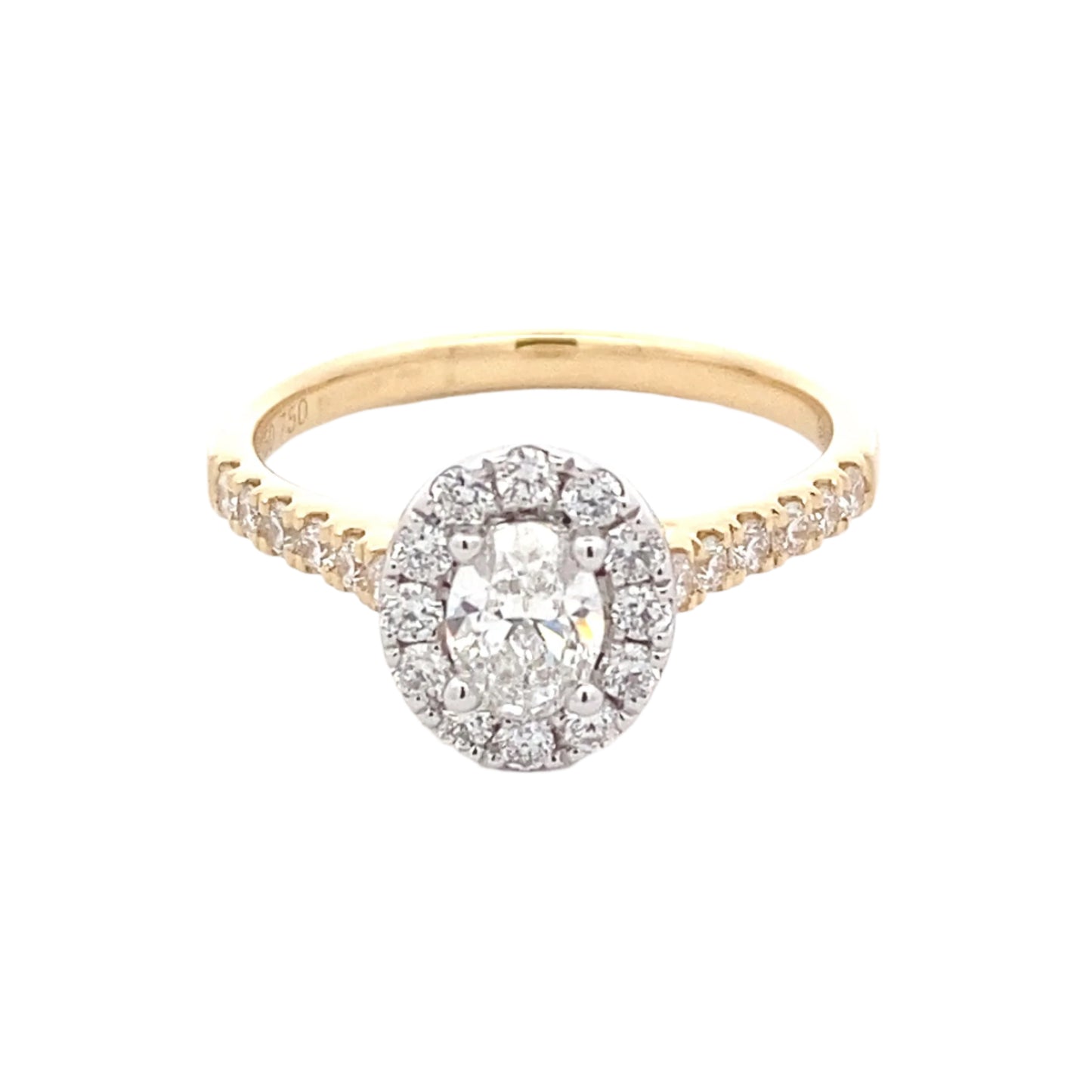 Oval Shaped Diamond Halo Style Ring - 0.86cts Gardiner Brothers