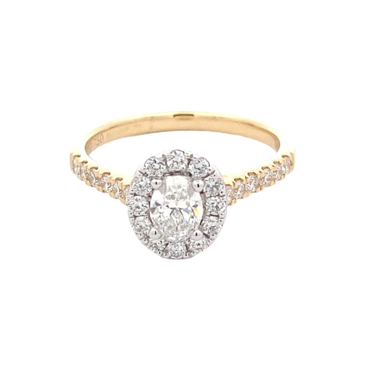 Oval Shaped Diamond Halo Style Ring - 0.86cts Gardiner Brothers