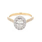 Oval shaped diamond halo cluster style ring - 1.10cts Gardiner Brothers