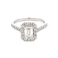 Emerald cut diamond halo cluster style ring - 1.16cts Gardiner Brothers