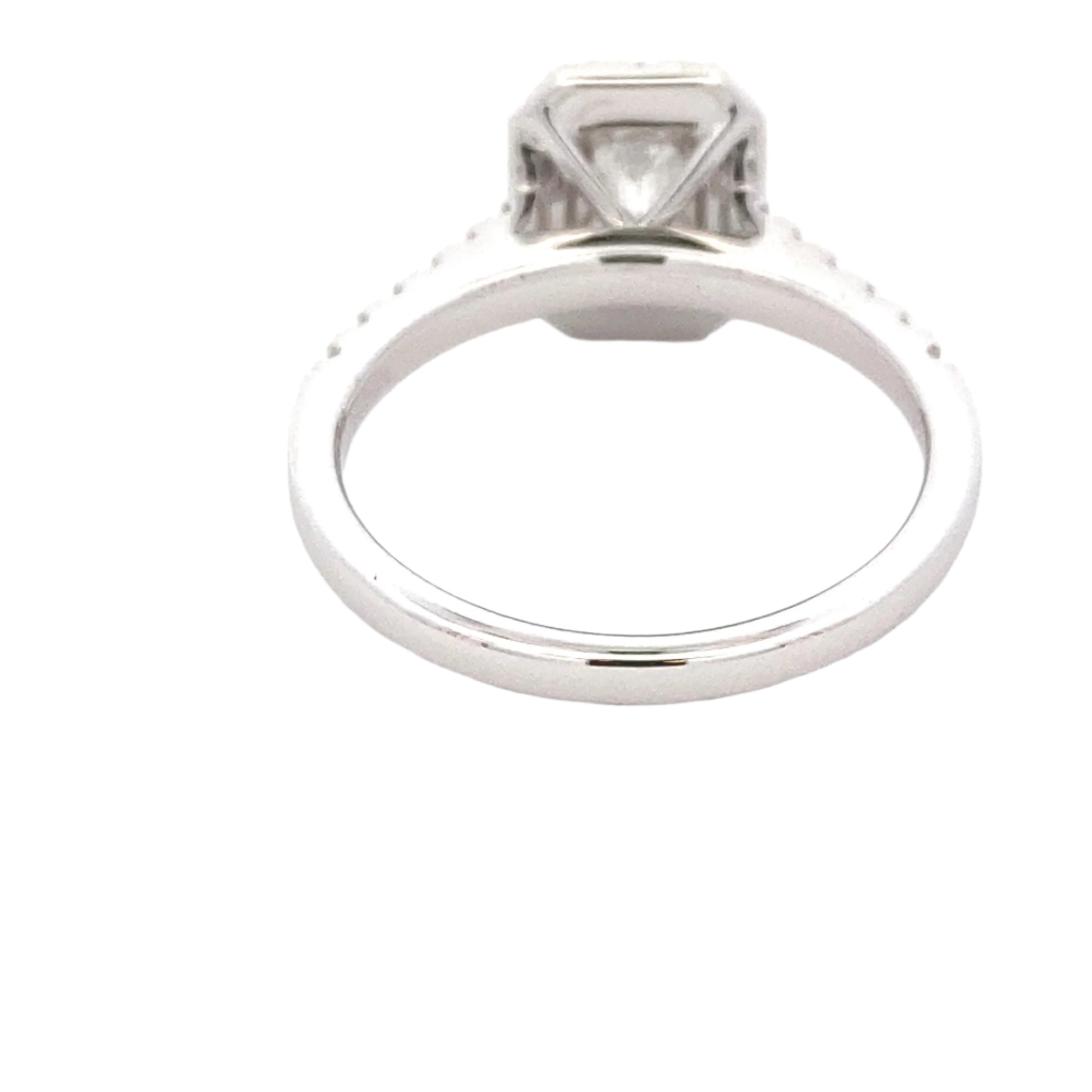 Emerald cut diamond halo cluster style ring - 1.16cts Gardiner Brothers