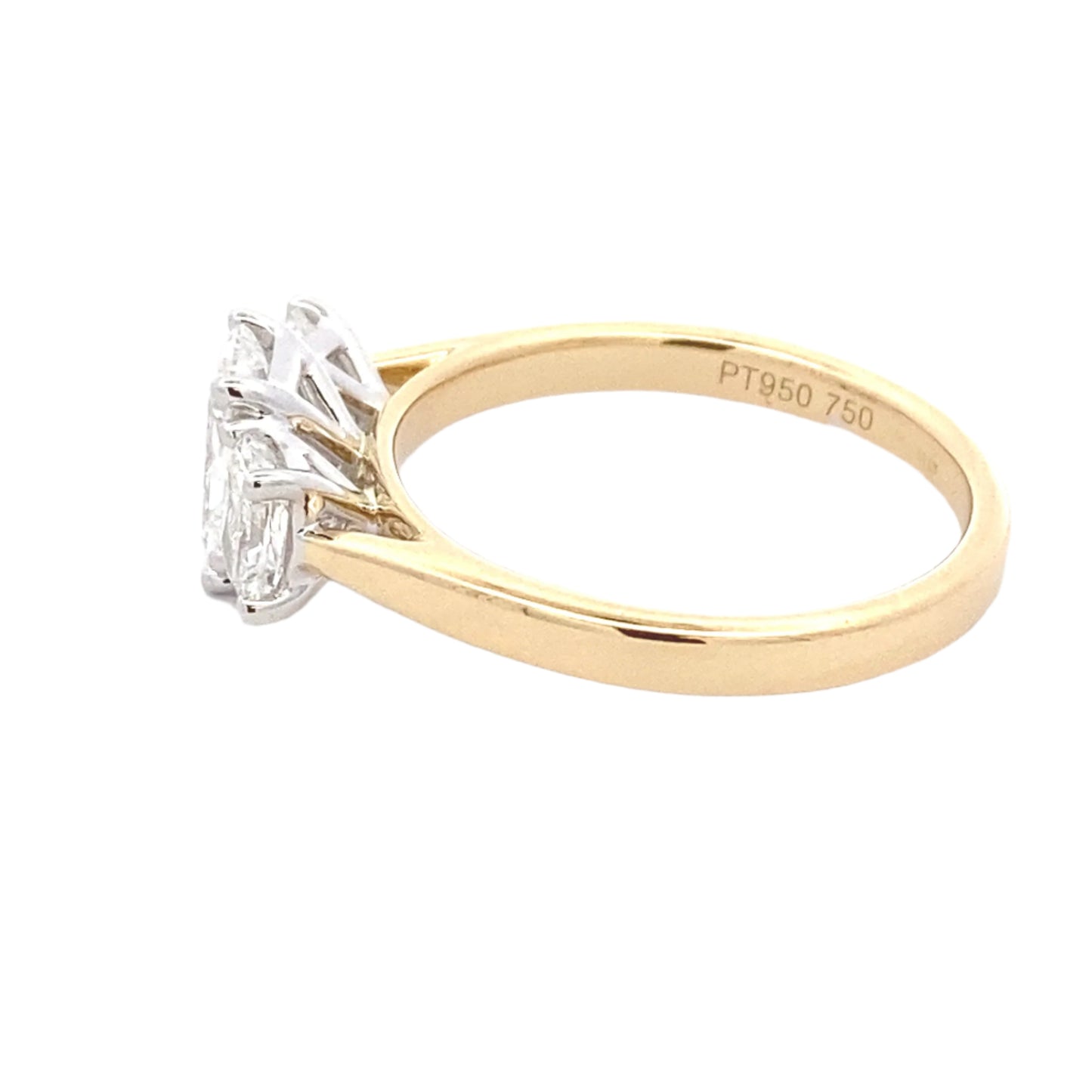 Radiant cut diamond 3 stone ring - 1.56cts Gardiner Brothers