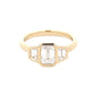 Emerald cut and Trapezoid diamond 3 stone ring - 1.34cts Gardiner Brothers