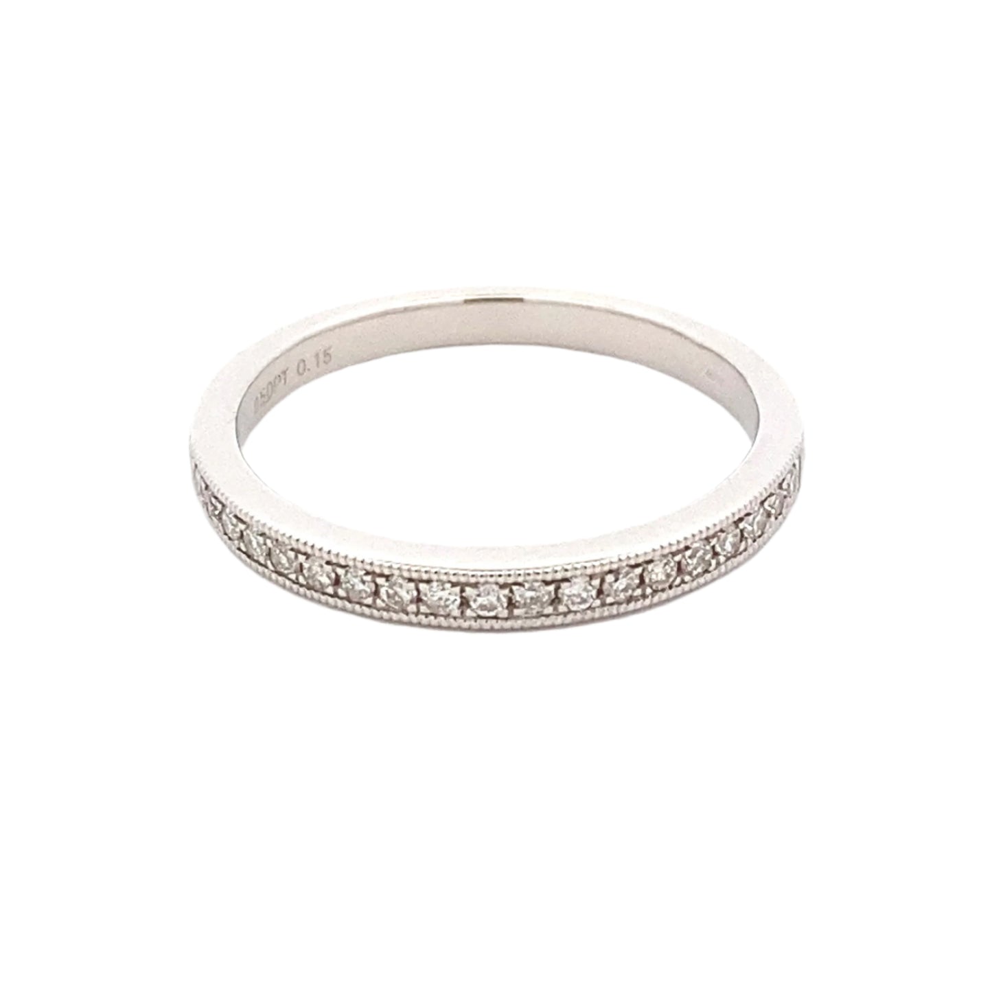 Milgrain Edge Diamond Set Wedding Band Gardiner Brothers Platinum