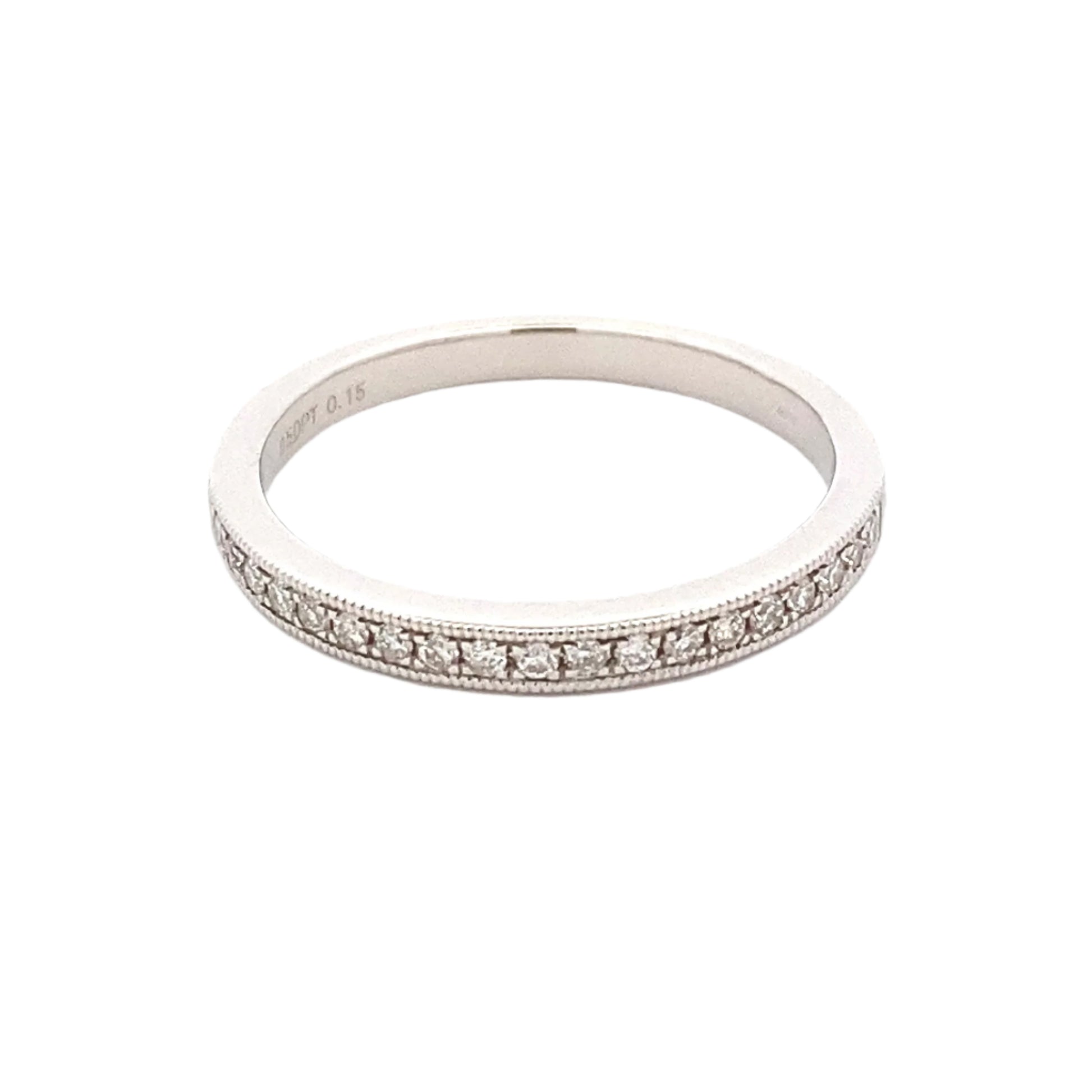 Milgrain Edge Diamond Set Wedding Band Gardiner Brothers Platinum