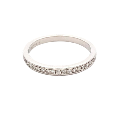 Milgrain Edge Diamond Set Wedding Band Gardiner Brothers Platinum
